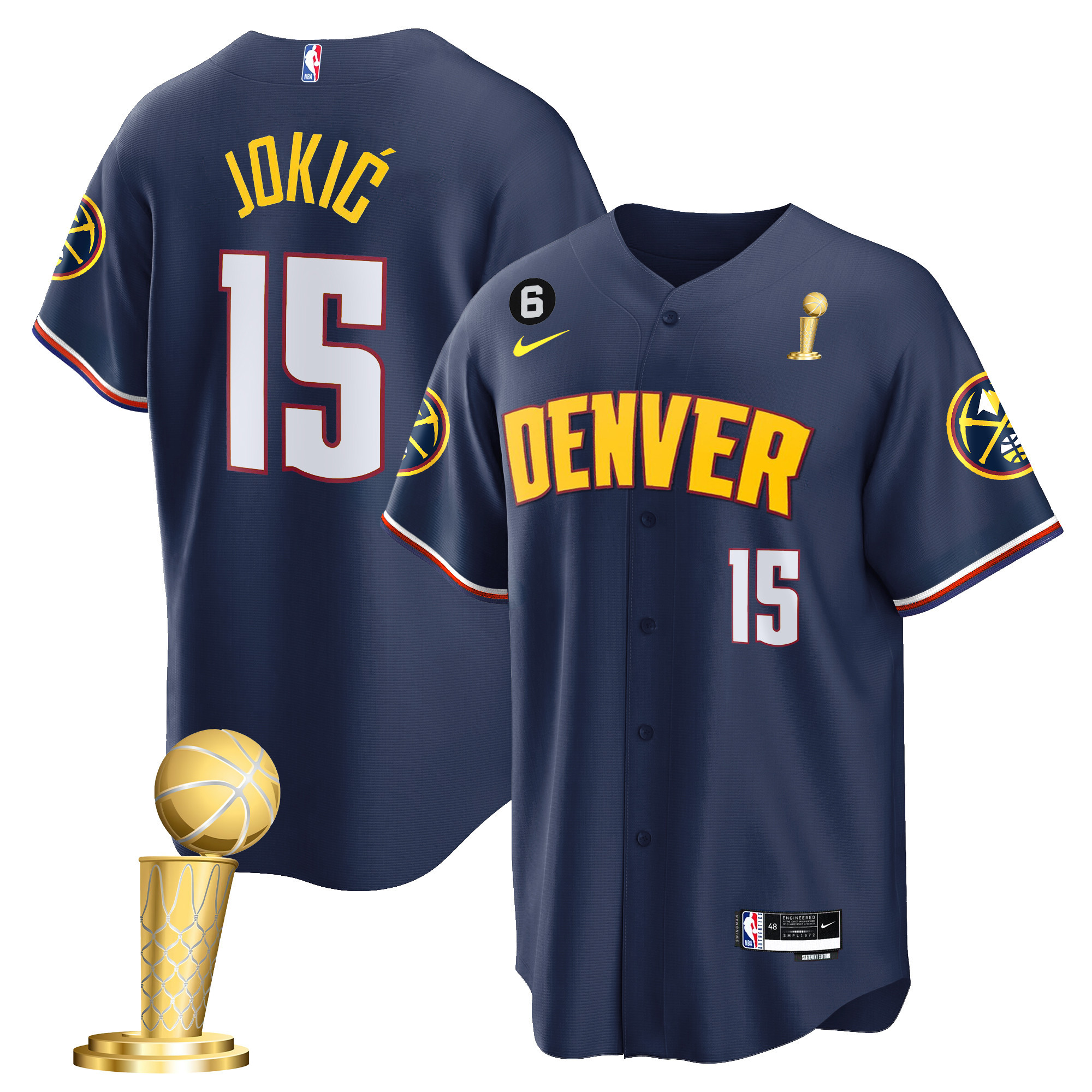 Nikola Jokic Men's Denver Nuggets 2023 Champions Cool Base Icon Jersey - All Stitched