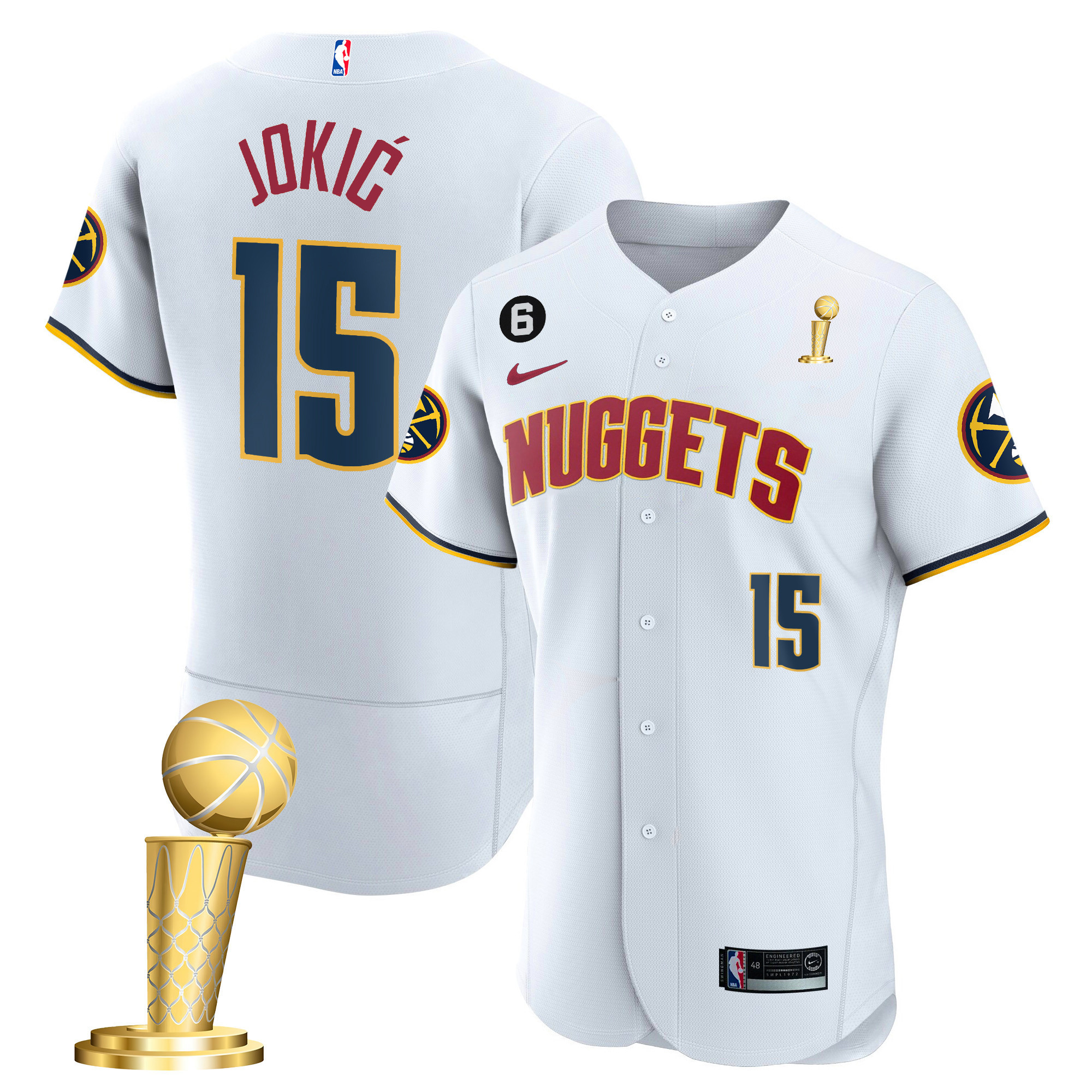 Nikola Jokic Men's Denver Nuggets 2023 Champions Flex Base Association Jersey - All Stitched