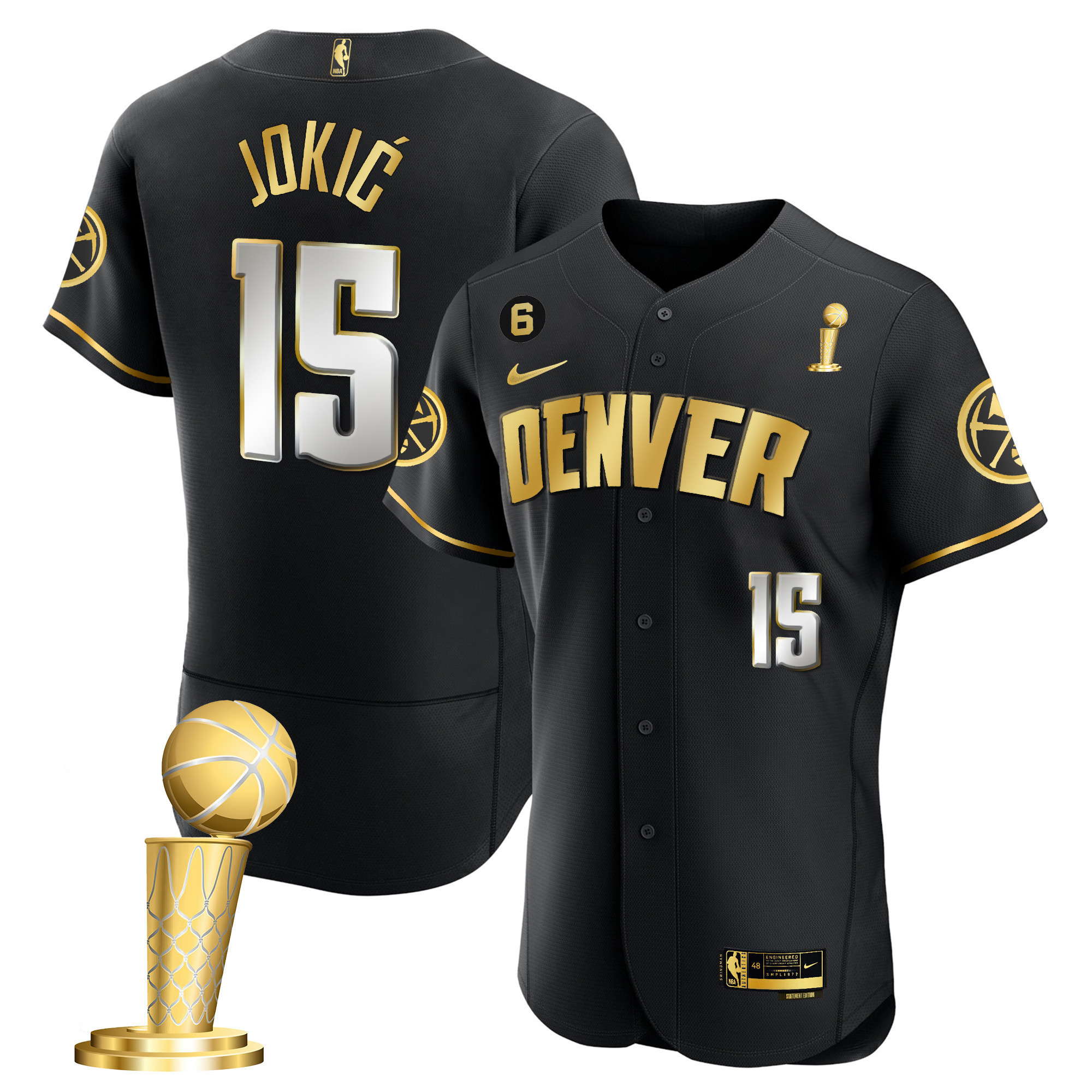 Nikola Jokic Men's Denver Nuggets 2023 Champions Flex Base Black Limited Jersey - All Stitched
