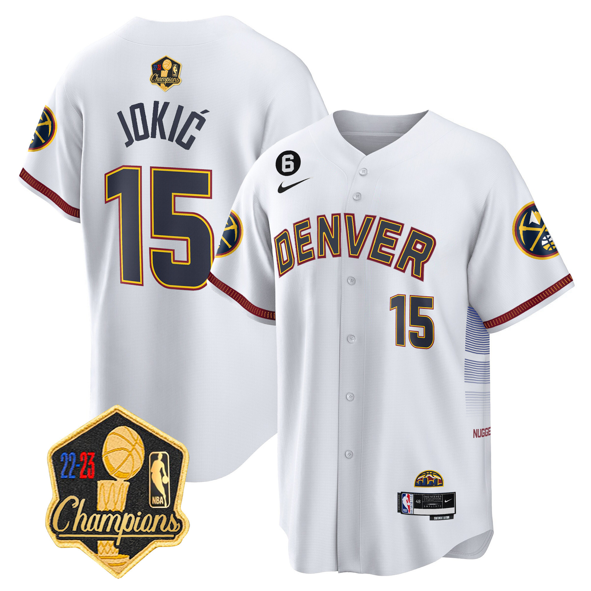 Nikola Jokic Men's Denver Nuggets 2023 Champions Limited Patch Cool Base City Jersey - All Stitched