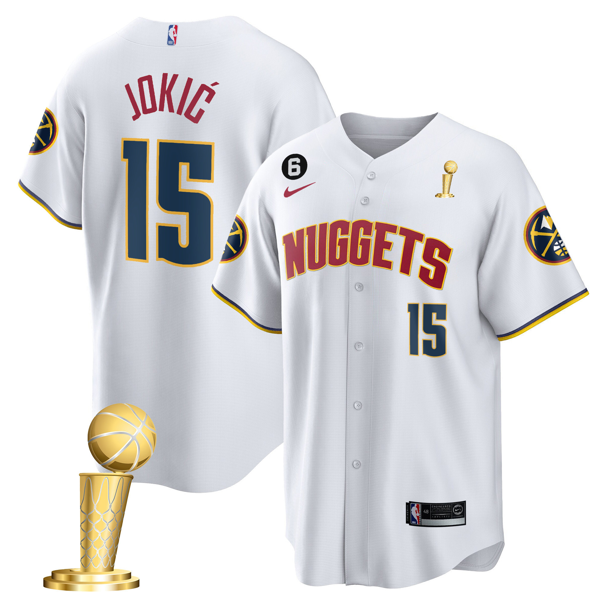 Nikola Jokic Youth's Denver Nuggets 2023 Champions Cool Base Association Jersey - All Stitched