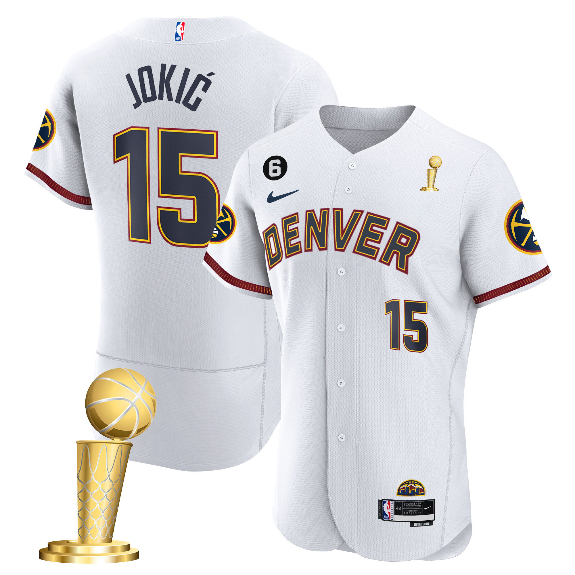 Nikola Jokic Youth's Denver Nuggets 2023 Champions Flex Base City Jersey - All Stitched