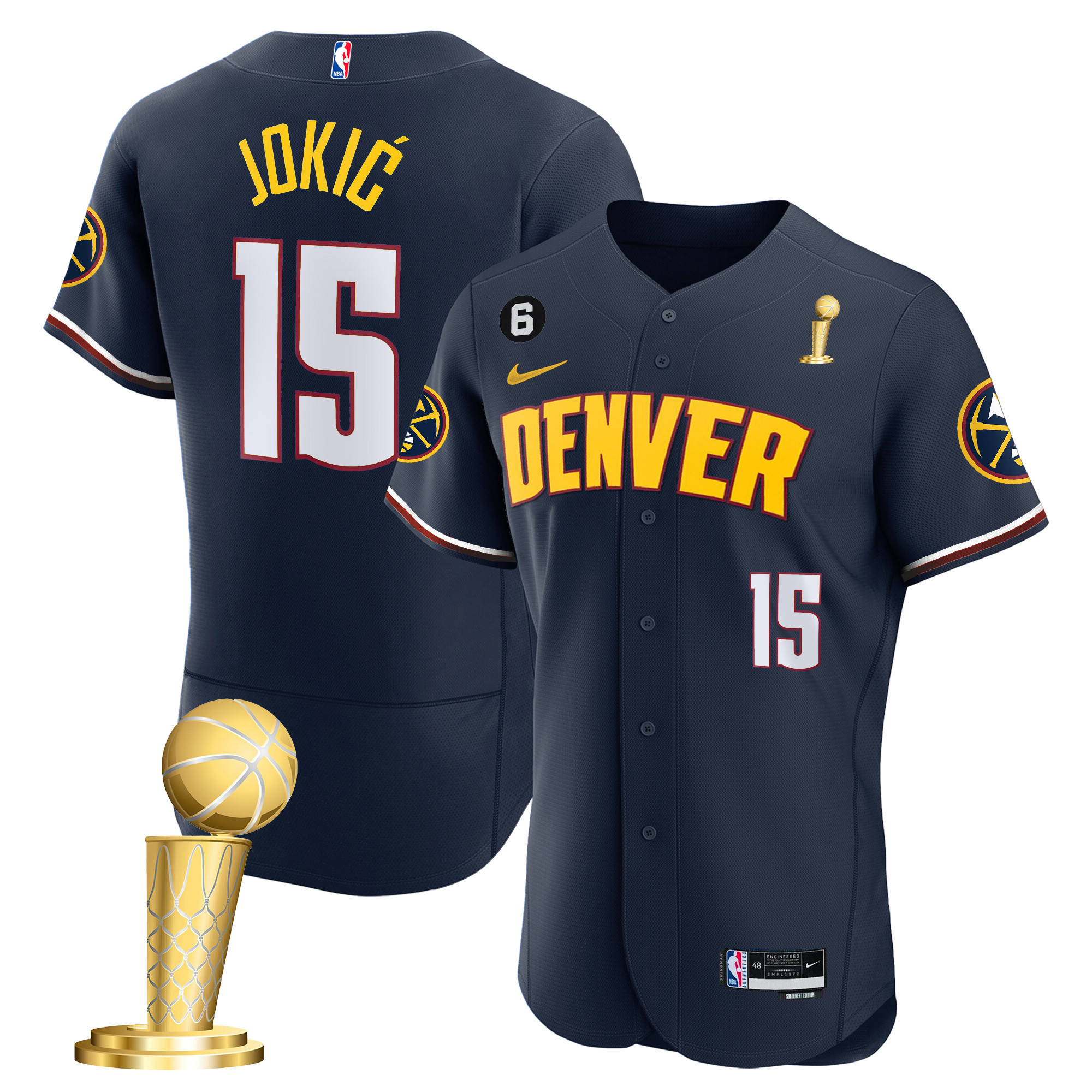 Nikola Jokic Youth's Denver Nuggets 2023 Champions Flex Base Icon Jersey - All Stitched