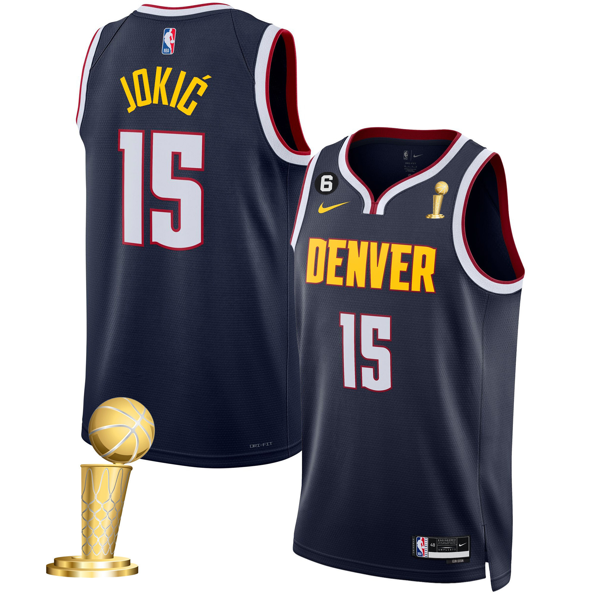 Nikola Jokic Youth's Denver Nuggets 2023 Champions Icon Jersey Collection - All Stitched