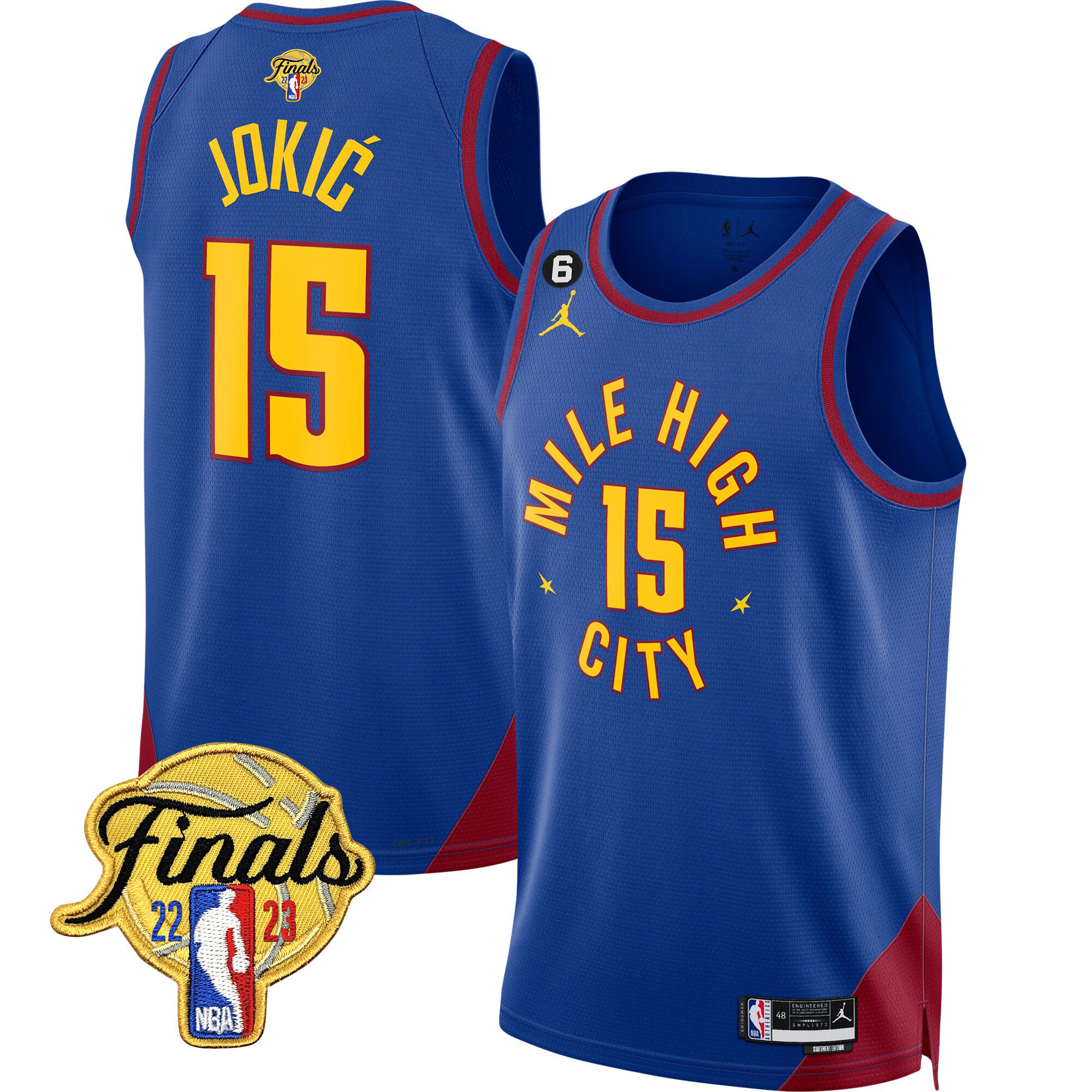 Nikola Jokic Youth's Denver Nuggets 2023 Finals Patch Collection Statement Jersey - All Stitched