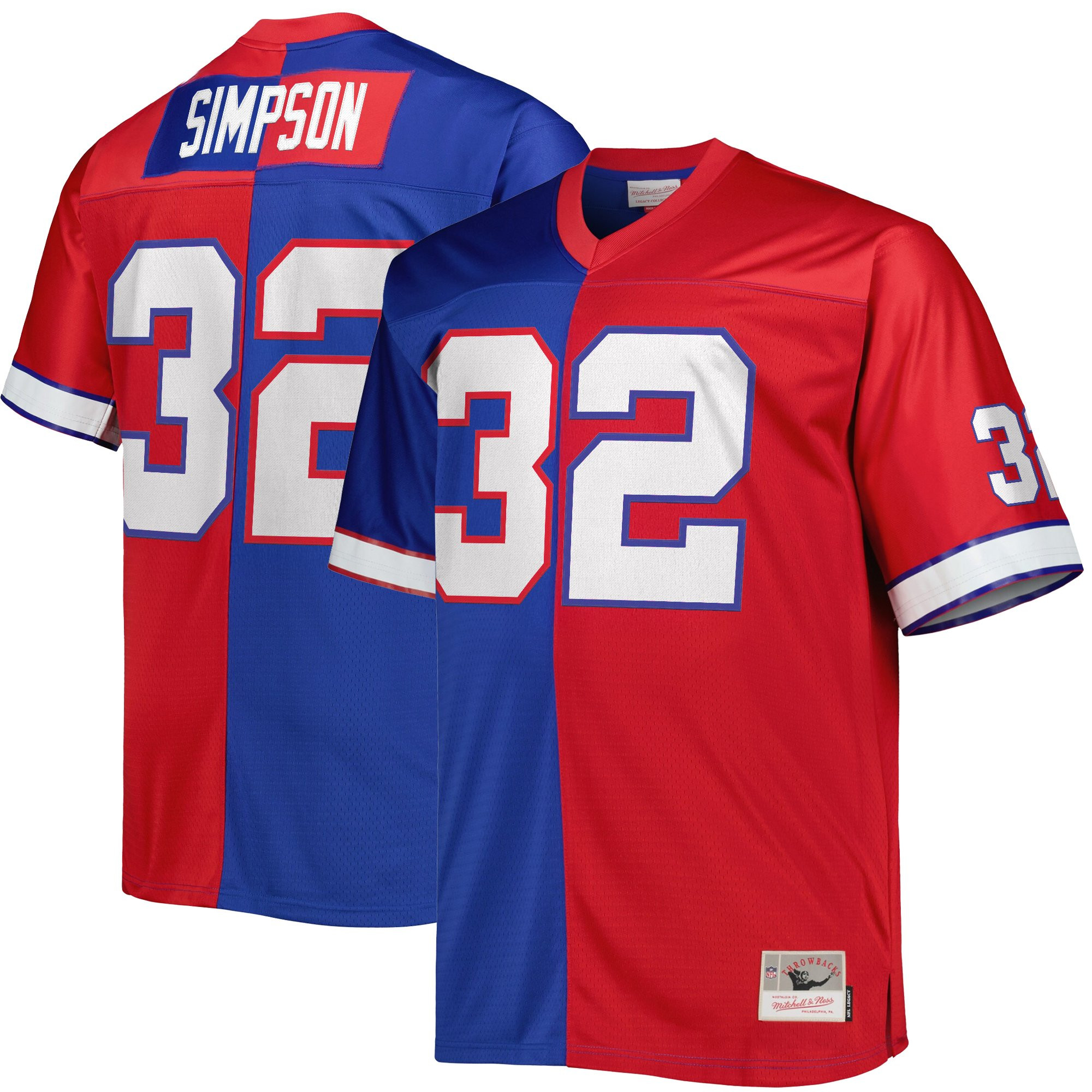 O.J. Simpson Men's Buffalo Bills Throwback Player Split Jersey - All Stitched
