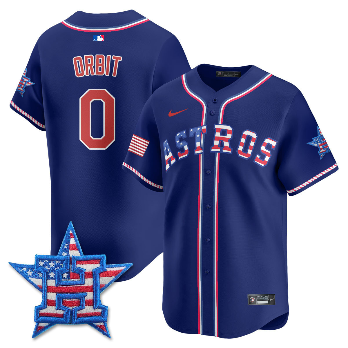 Orbit Men's Houston Astros 2025 Fourth of July Vapor Premier Limited Royal Jersey - All Stitched