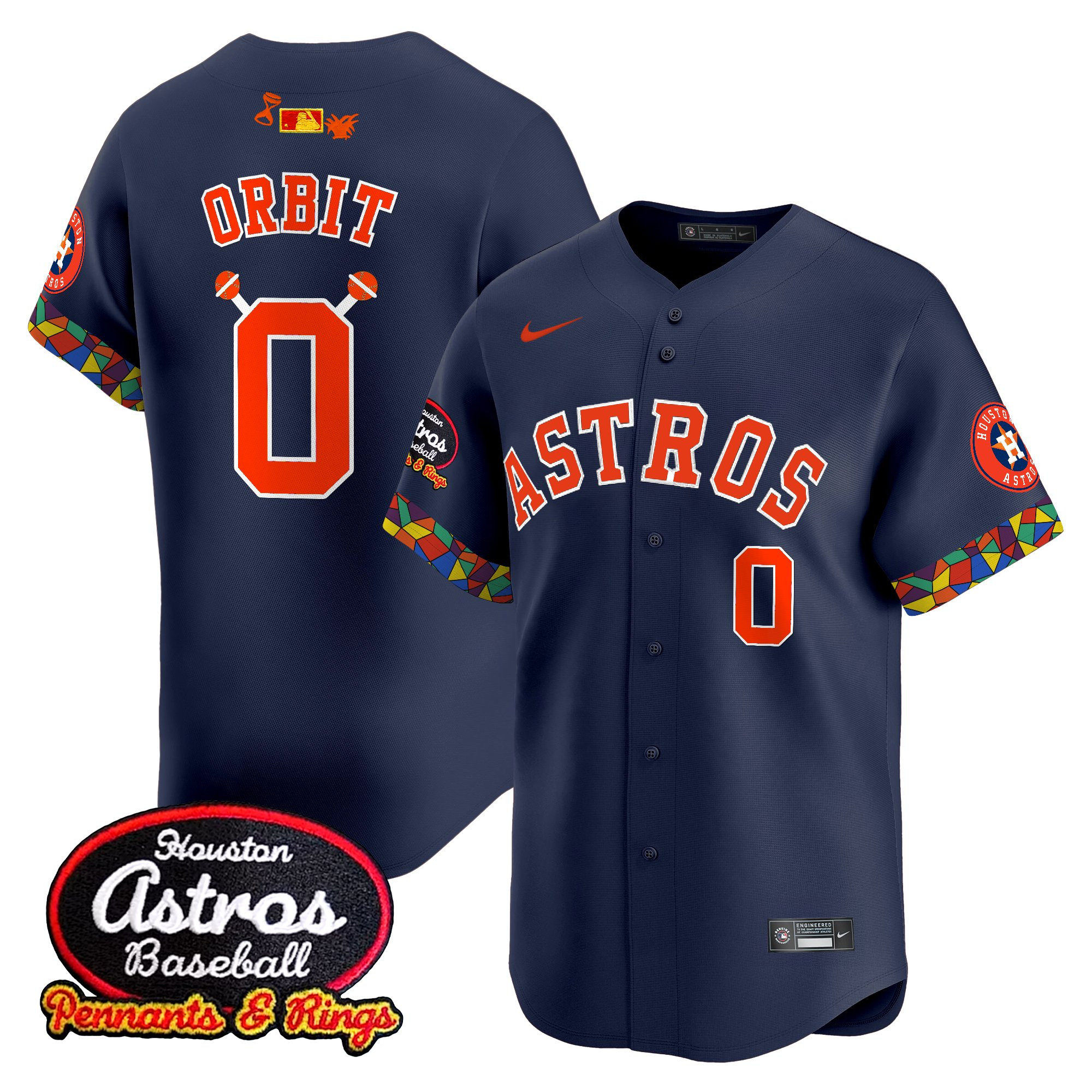 Orbit Men's Houston Astros x El Tiempo Cantina Vapor Premier Limited Navy Jersey - All Stitched