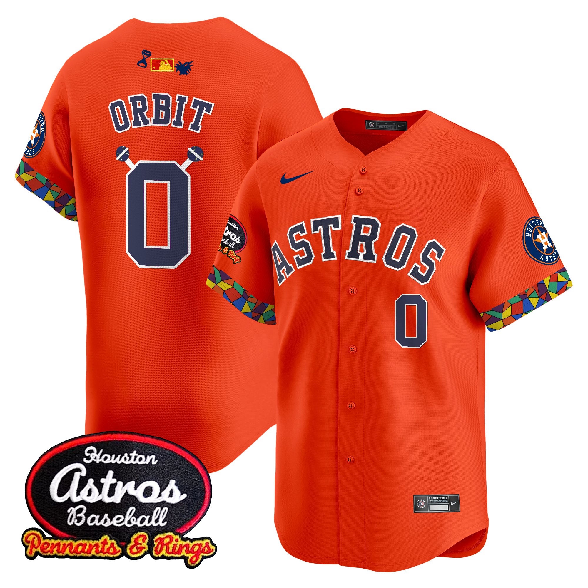 Orbit Men's Houston Astros x El Tiempo Cantina Vapor Premier Limited Orange Jersey - All Stitched