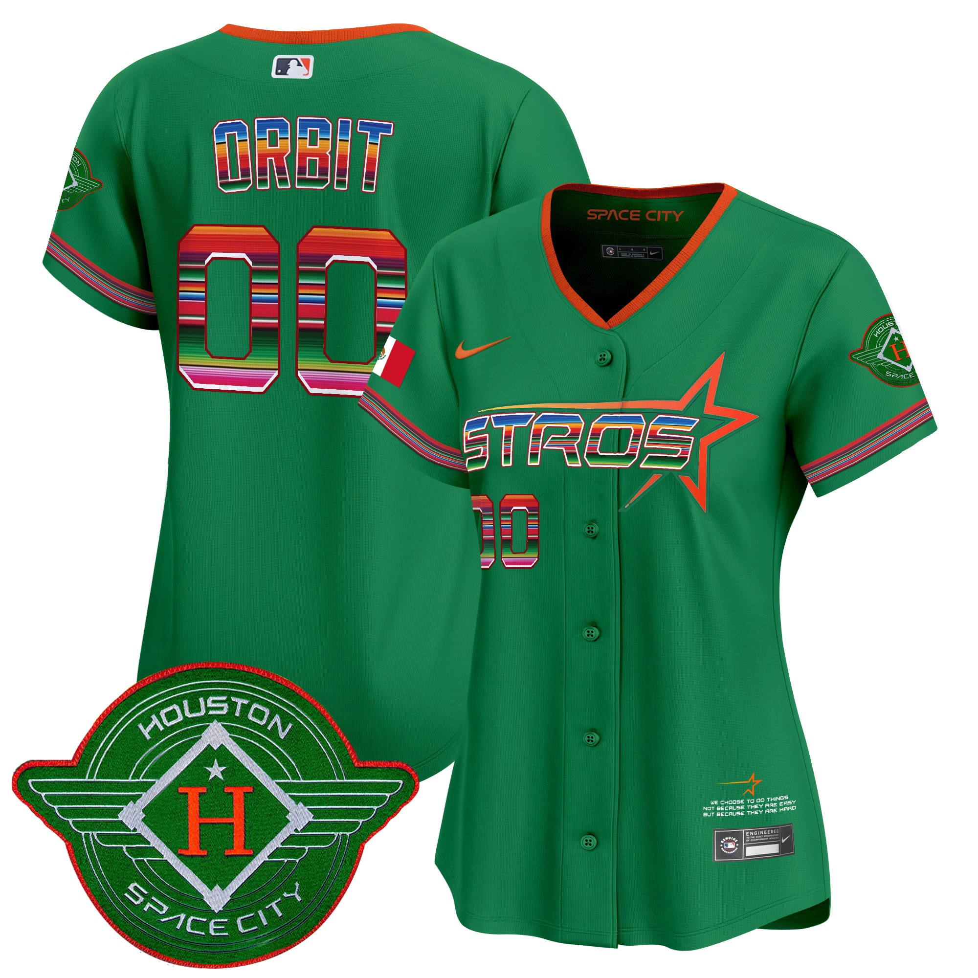 Orbit Women's Houston Astros 2025 City Connect Mexico Vapor Premier Limited Green Jersey - All Stitched