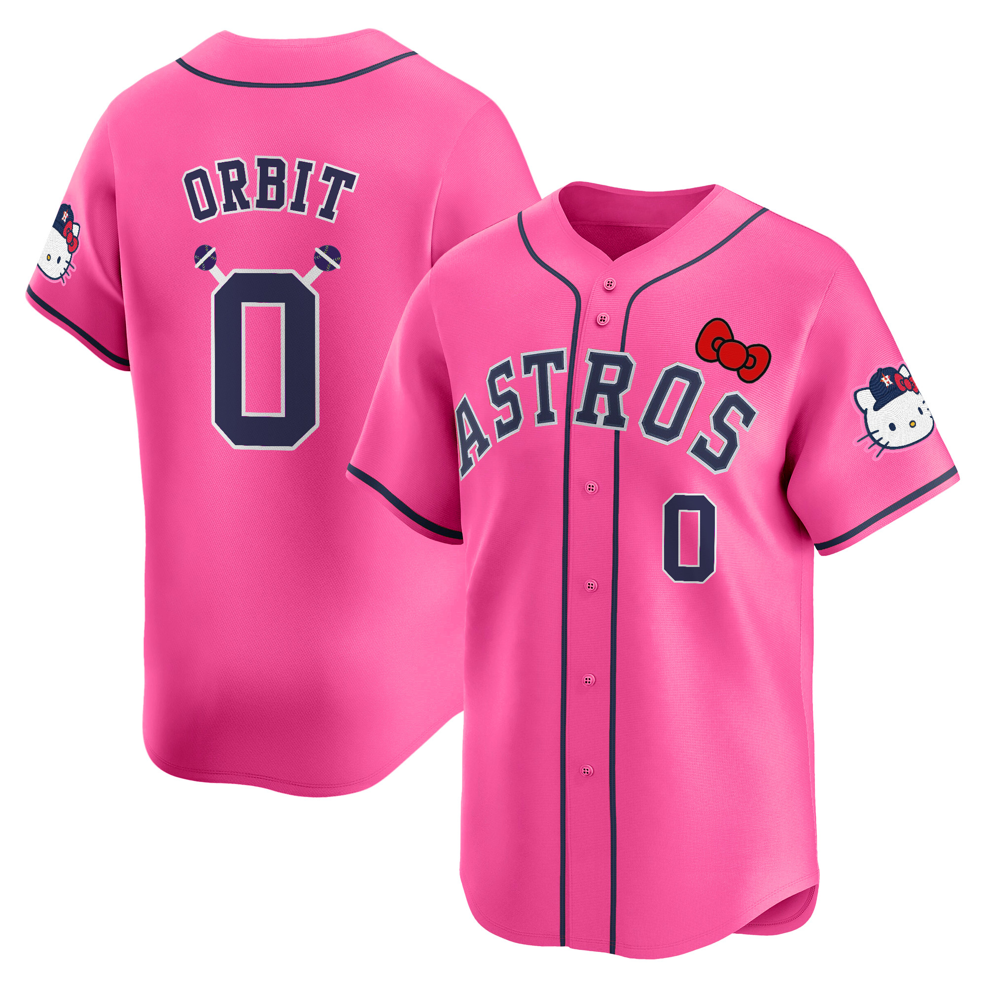 Orbit Youth's Houston Astros Hello Kitty Vapor Premier Limited Pink Jersey V2 - All Stitched