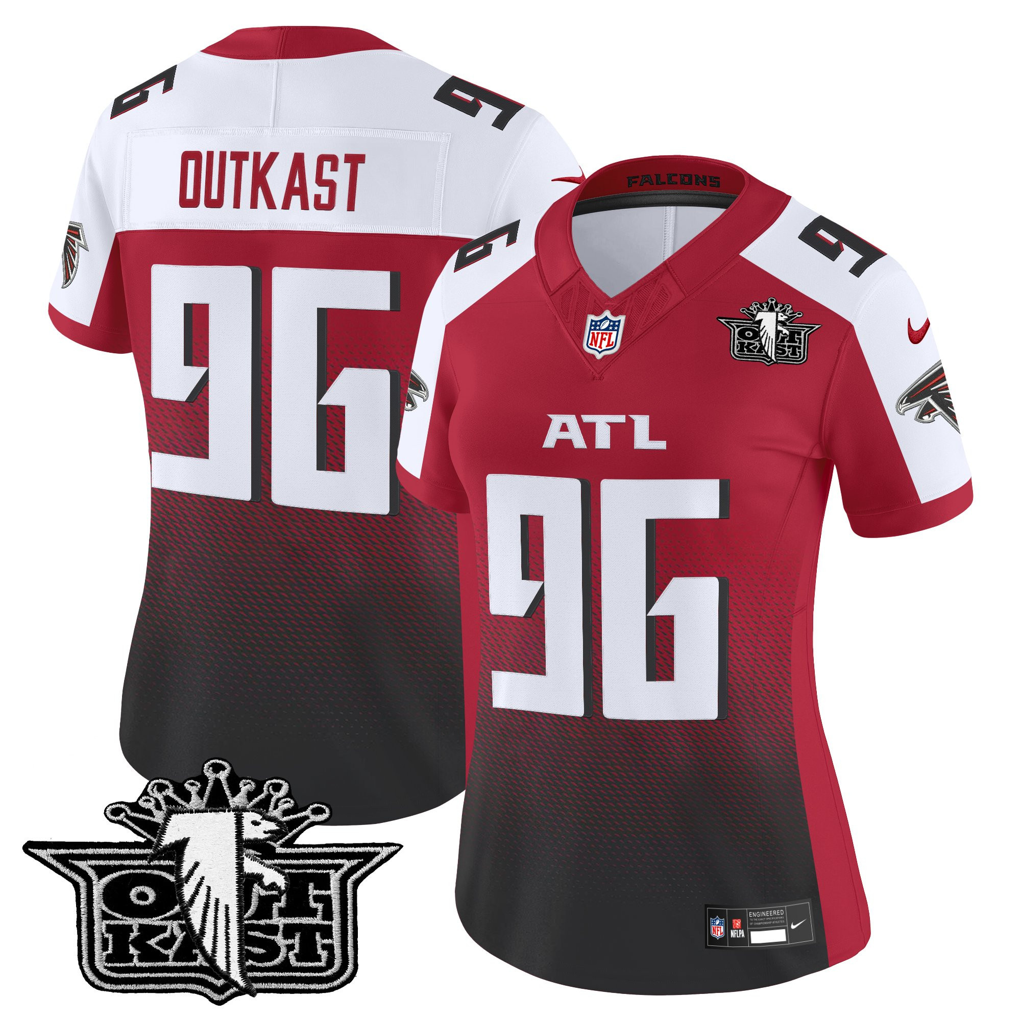OutKast Women's Outkast x Atlanta Falcons 2025 Vapor Limited Red Alternate Jersey - All Stitched