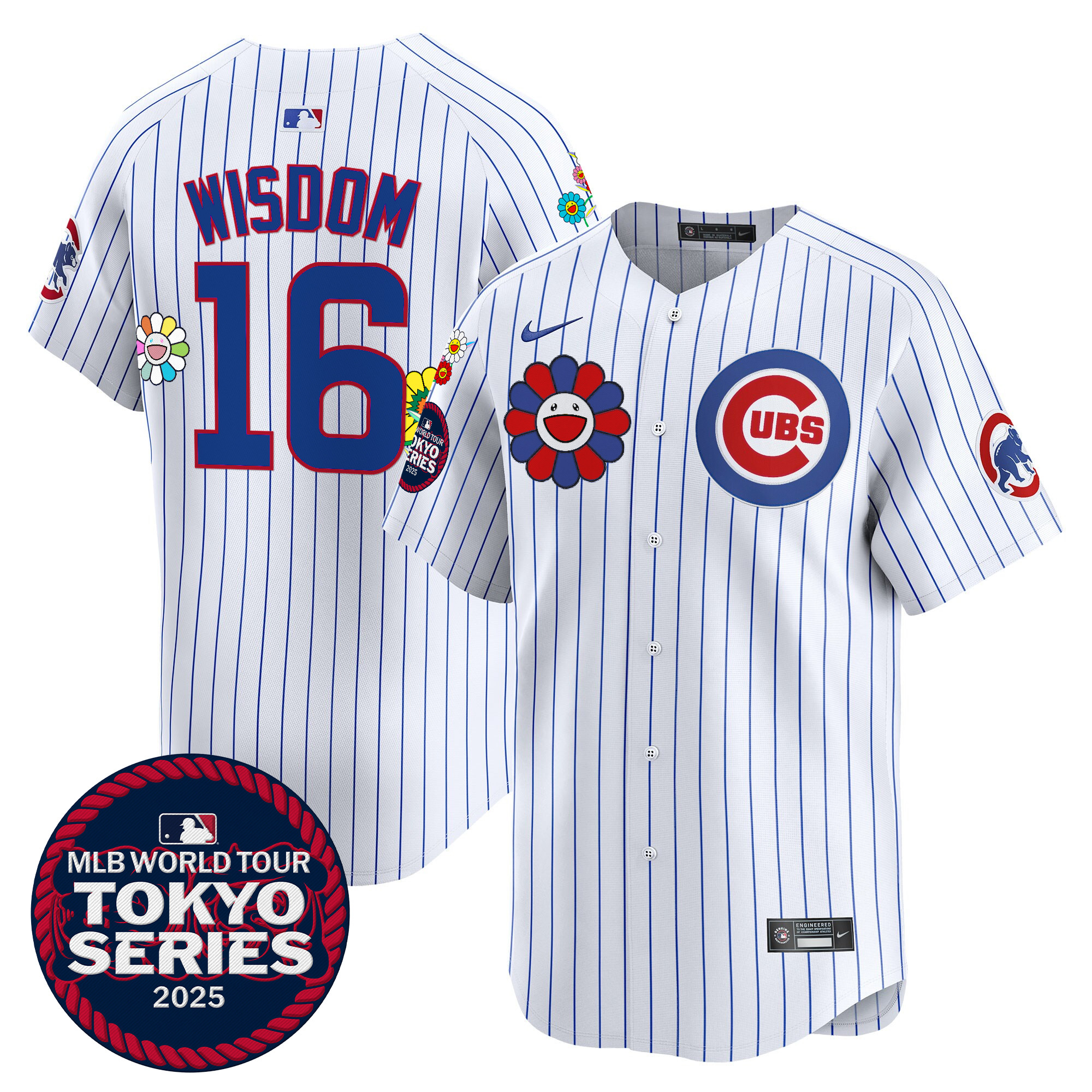 Patrick Wisdom Men's Chicago Cubs Tokyo Series 2025 Vapor Premier Limited Pinstripe Jersey - Stitched
