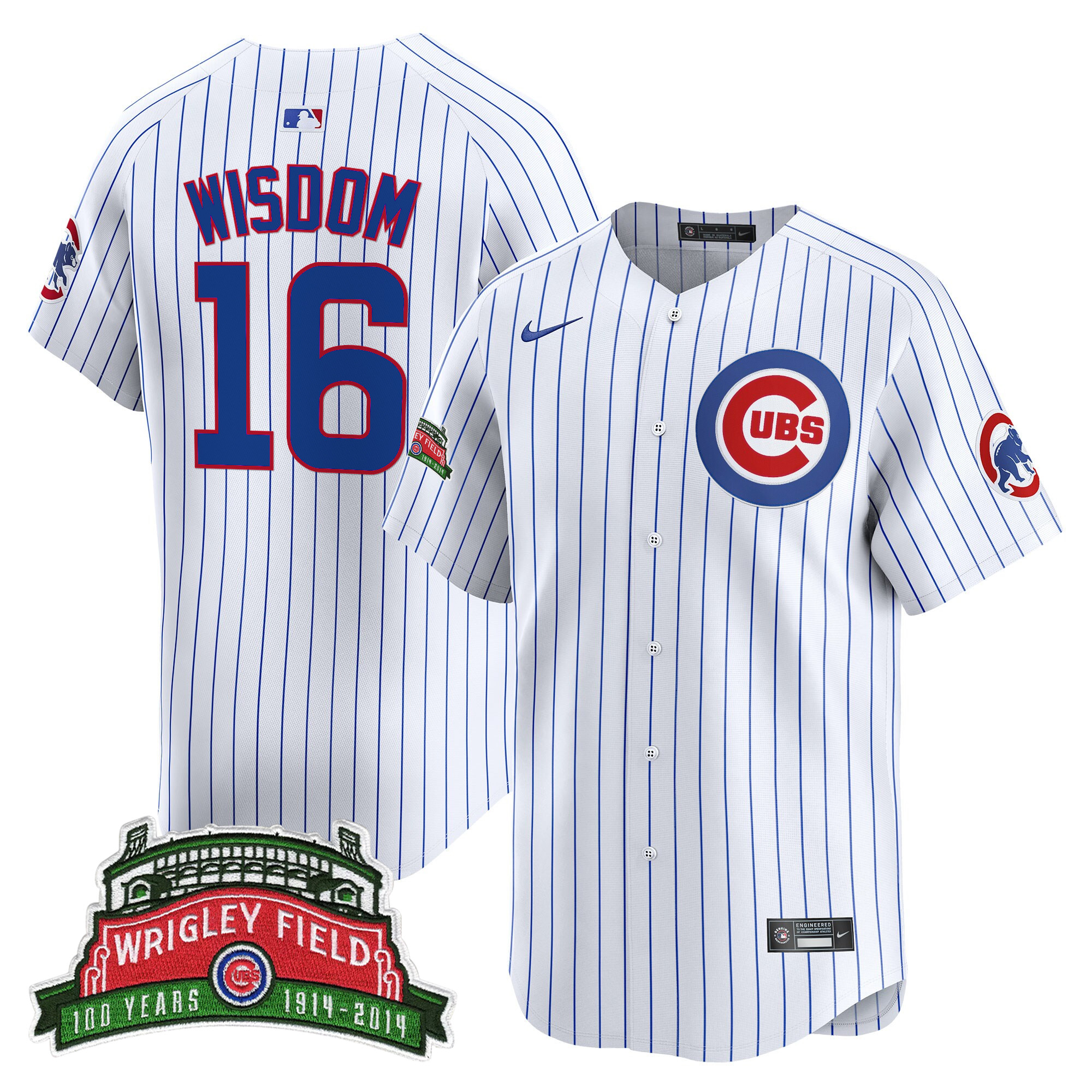 Patrick Wisdom Men's Chicago Cubs Wrigley Field Style Vapor Premier Limited Pinstripe Jersey - All Stitched