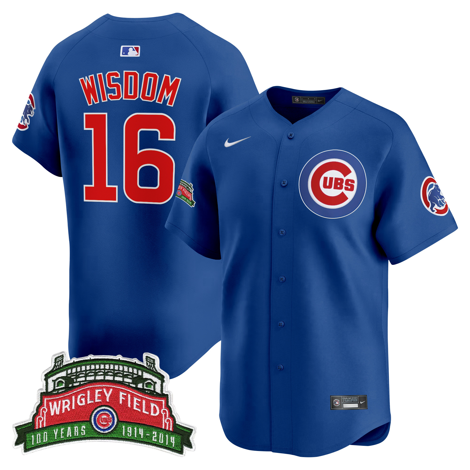 Patrick Wisdom Men's Chicago Cubs Wrigley Field Style Vapor Premier Limited Royal Jersey - All Stitched