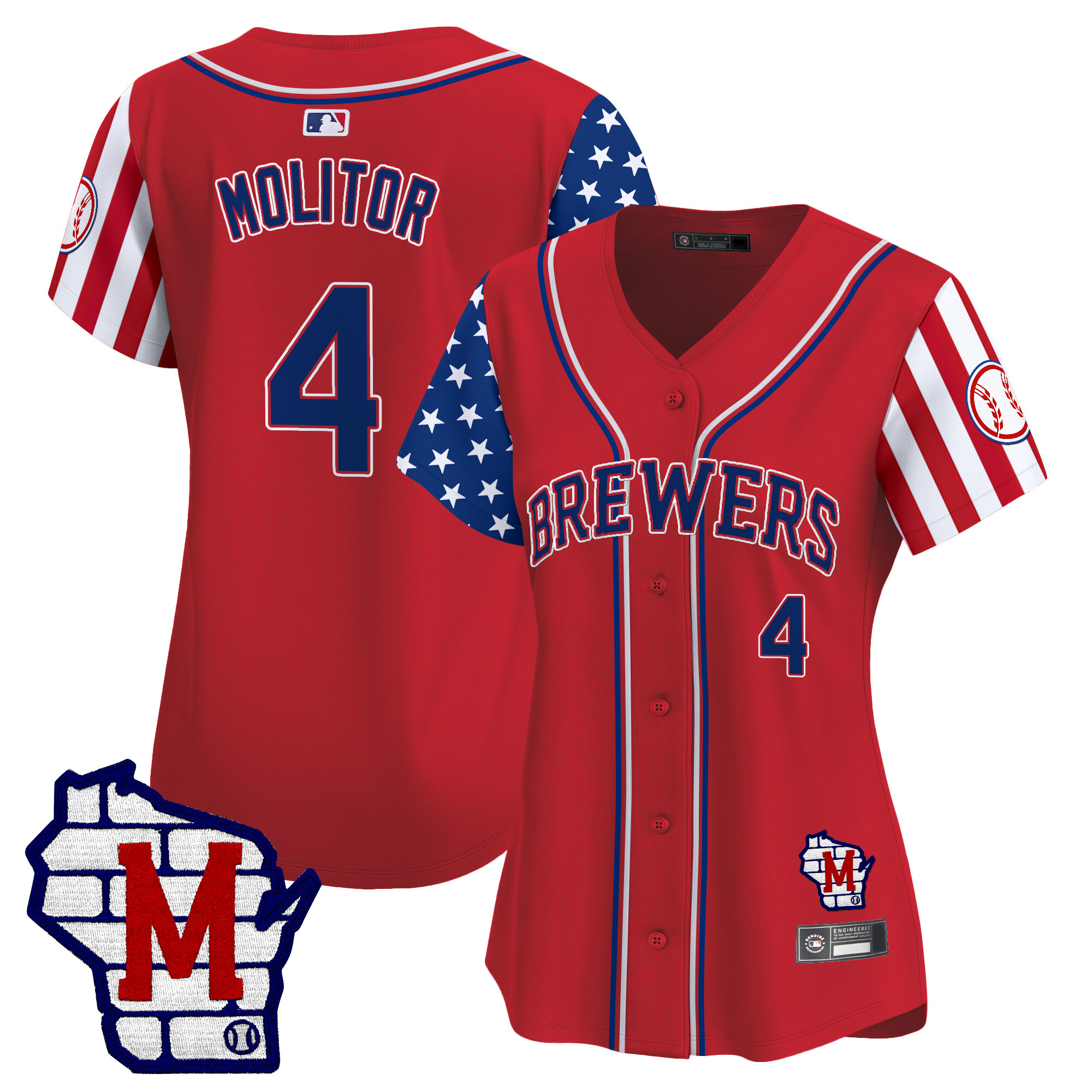 Paul Molitor Women's Milwaukee Brewers 2025 Independence Day Vapor Premier Limited Red Jersey - All Stitched