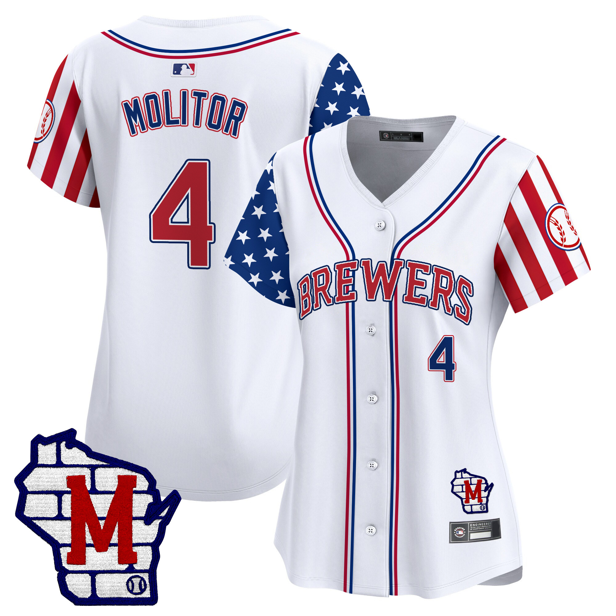 Paul Molitor Women's Milwaukee Brewers 2025 Independence Day Vapor Premier Limited White Jersey - All Stitched