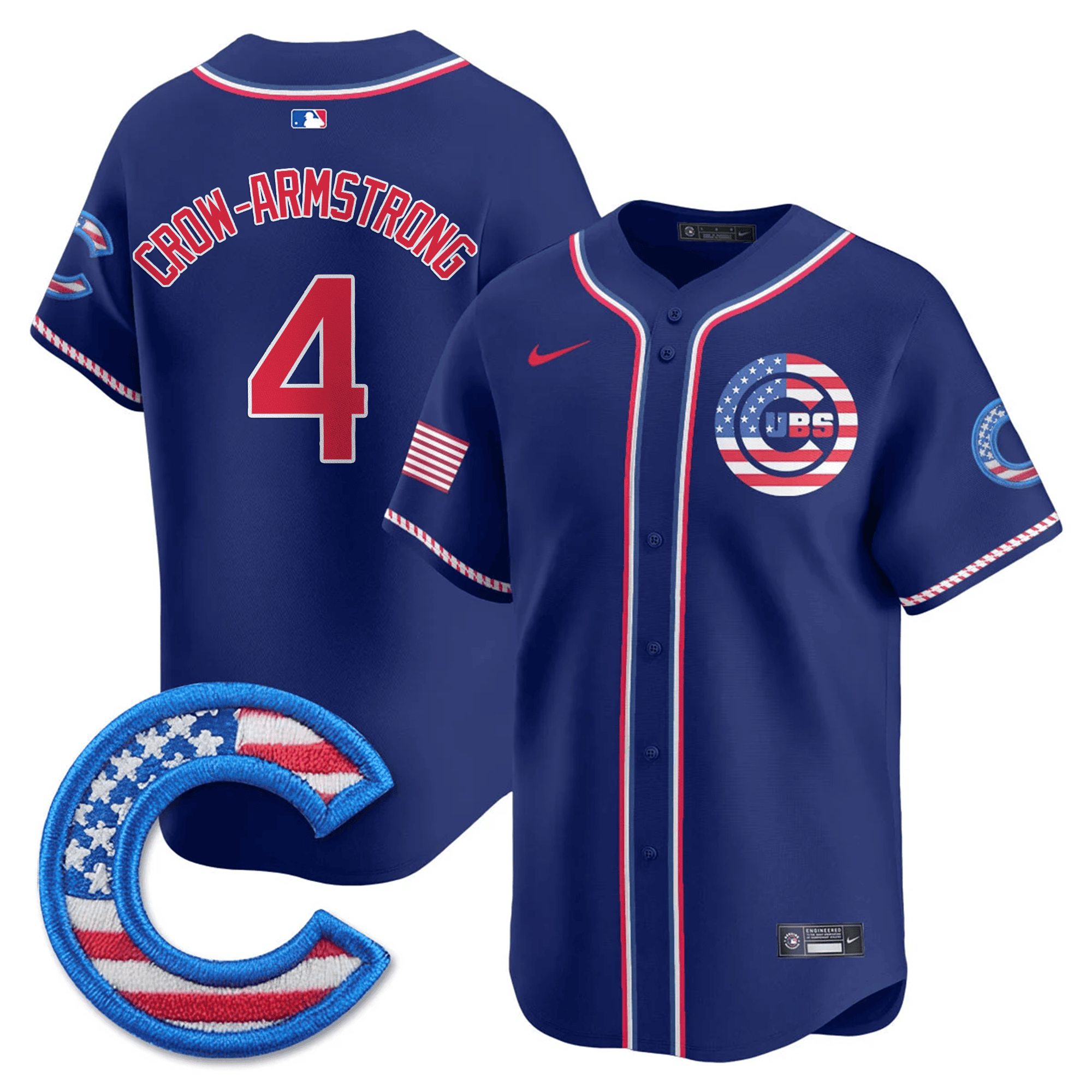 Pete Crow-Armstrong Men's Chicago Cubs 2025 Fourth of July Vapor Premier Limited Royal Jersey - All Stitched