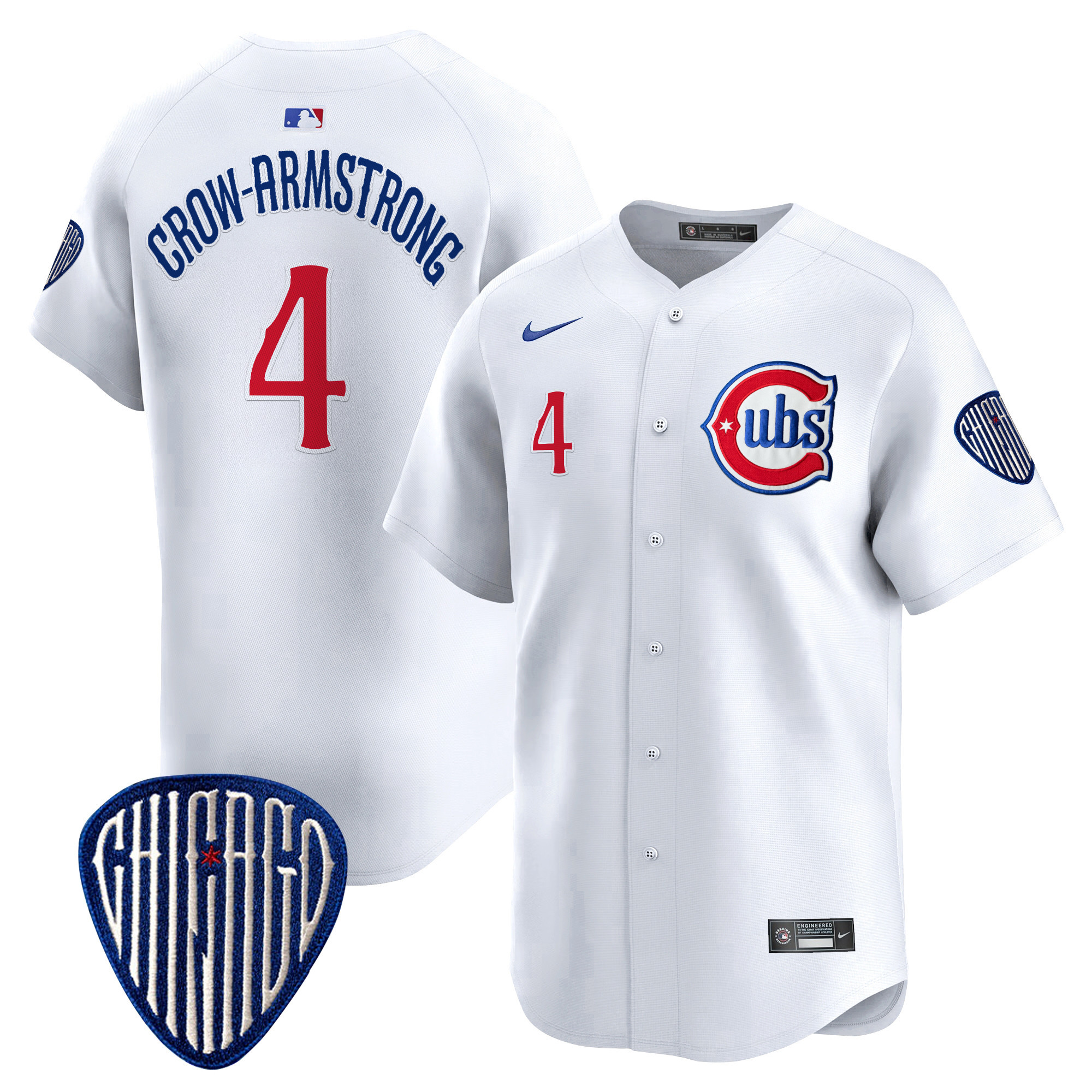 Pete Crow-Armstrong Men's Chicago Cubs Blue Alternate Vapor Premier Limited White Jersey - All Stitched