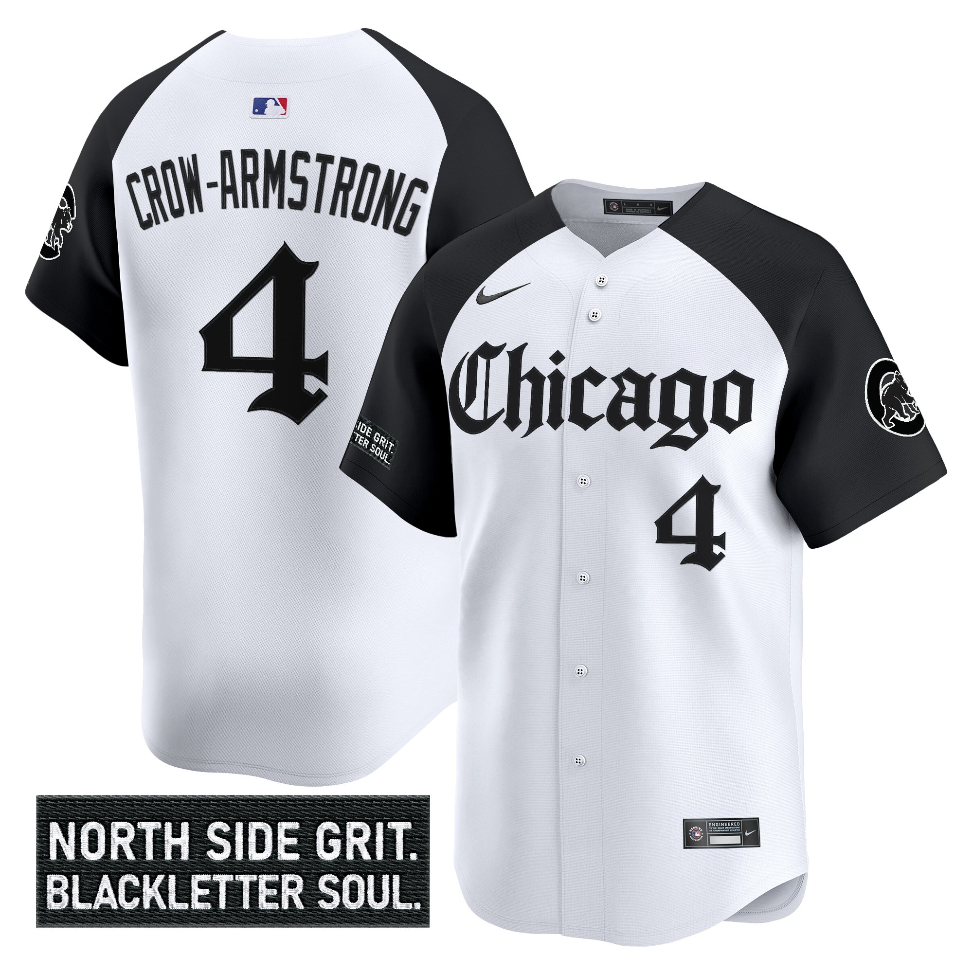 Pete Crow-Armstrong Men's Chicago Cubs Gothic North Side Edition Vapor Premier Limited Alternate Jersey V2 - All Stitched