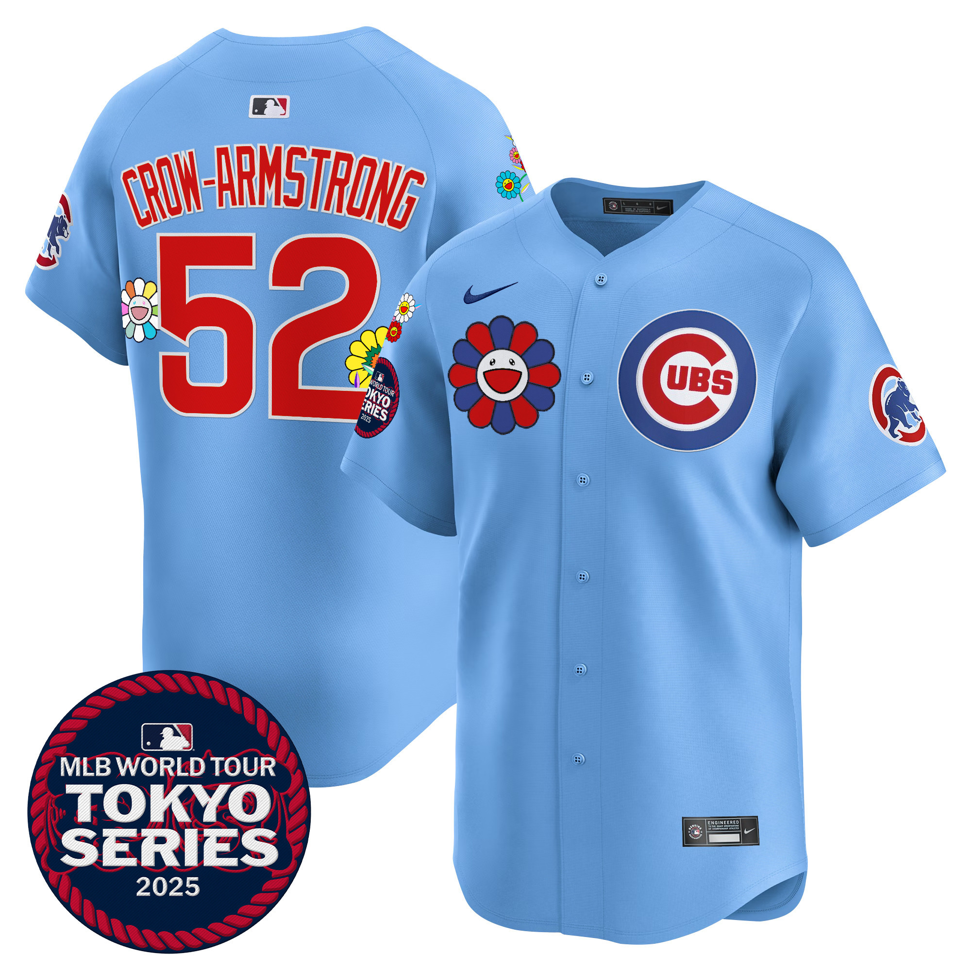 Pete Crow-Armstrong Men's Chicago Cubs Tokyo Series 2025 Vapor Premier Limited Blue Jersey - Stitched
