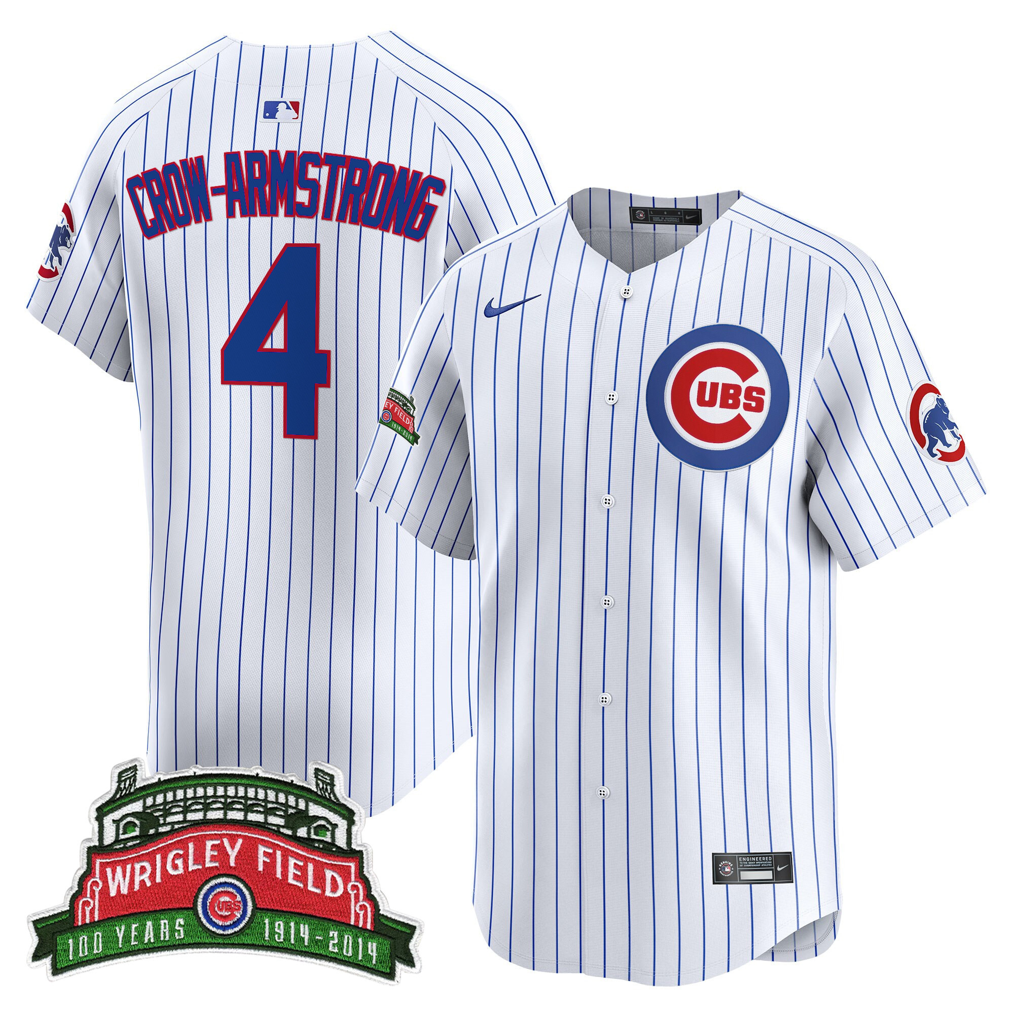 Pete Crow-Armstrong Men's Chicago Cubs Wrigley Field Style Vapor Premier Limited Pinstripe Jersey - All Stitched