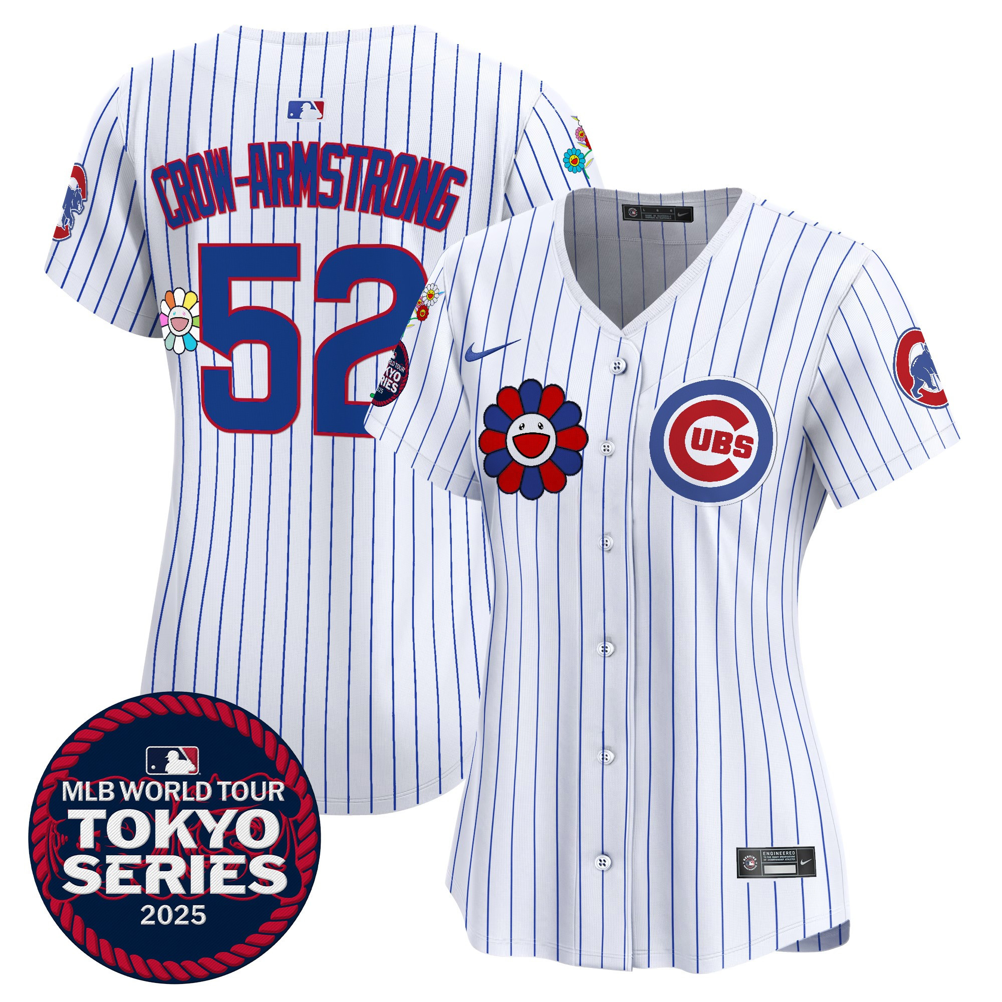 Pete Crow-Armstrong Women's Chicago Cubs Tokyo Series 2025 Vapor Premier Limited Pinstripe Jersey - Stitched