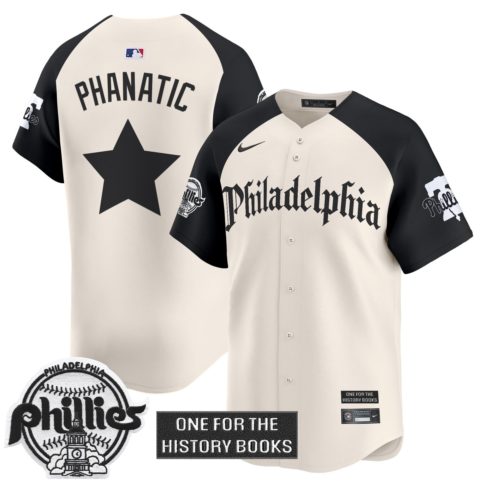 Phanatic Men's Philadelphia Phillies Retro Newspaper Edition Vapor Premier Limited Alternate Jersey - All Stitched