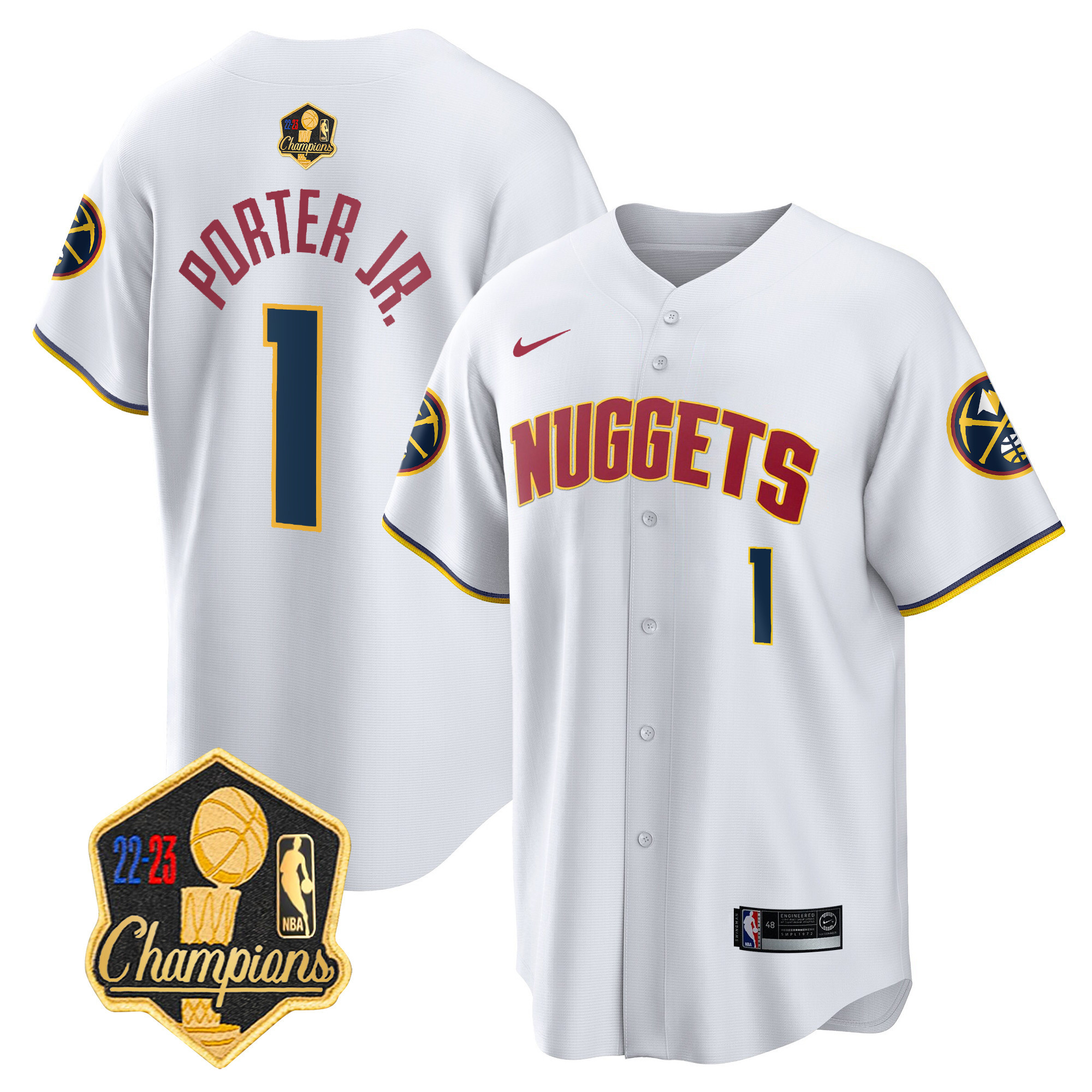 Porter Jr. Men's Denver Nuggets 2023 Champions Limited Patch Cool Base Association Jersey - All Stitched