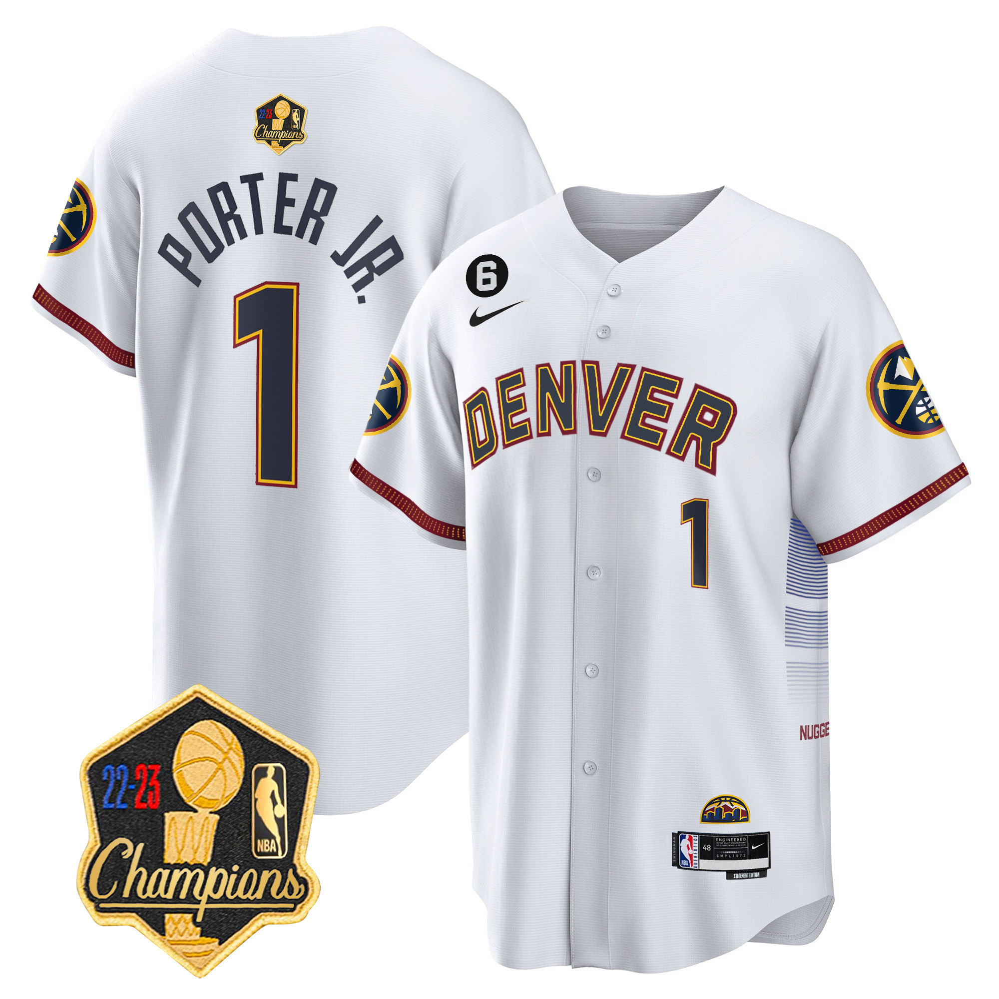 Porter Jr. Men's Denver Nuggets 2023 Champions Limited Patch Cool Base City Jersey - All Stitched
