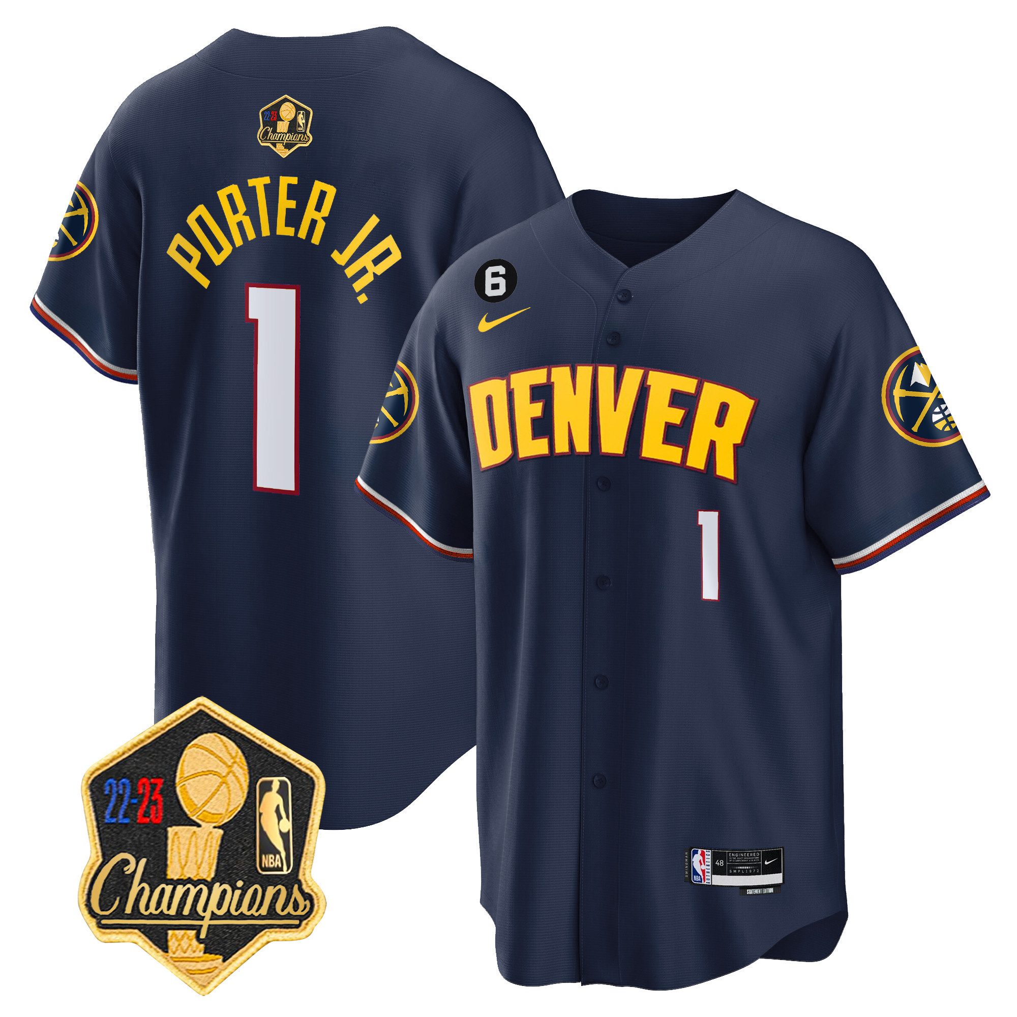Porter Jr. Men's Denver Nuggets 2023 Champions Limited Patch Cool Base Icon Jersey - All Stitched