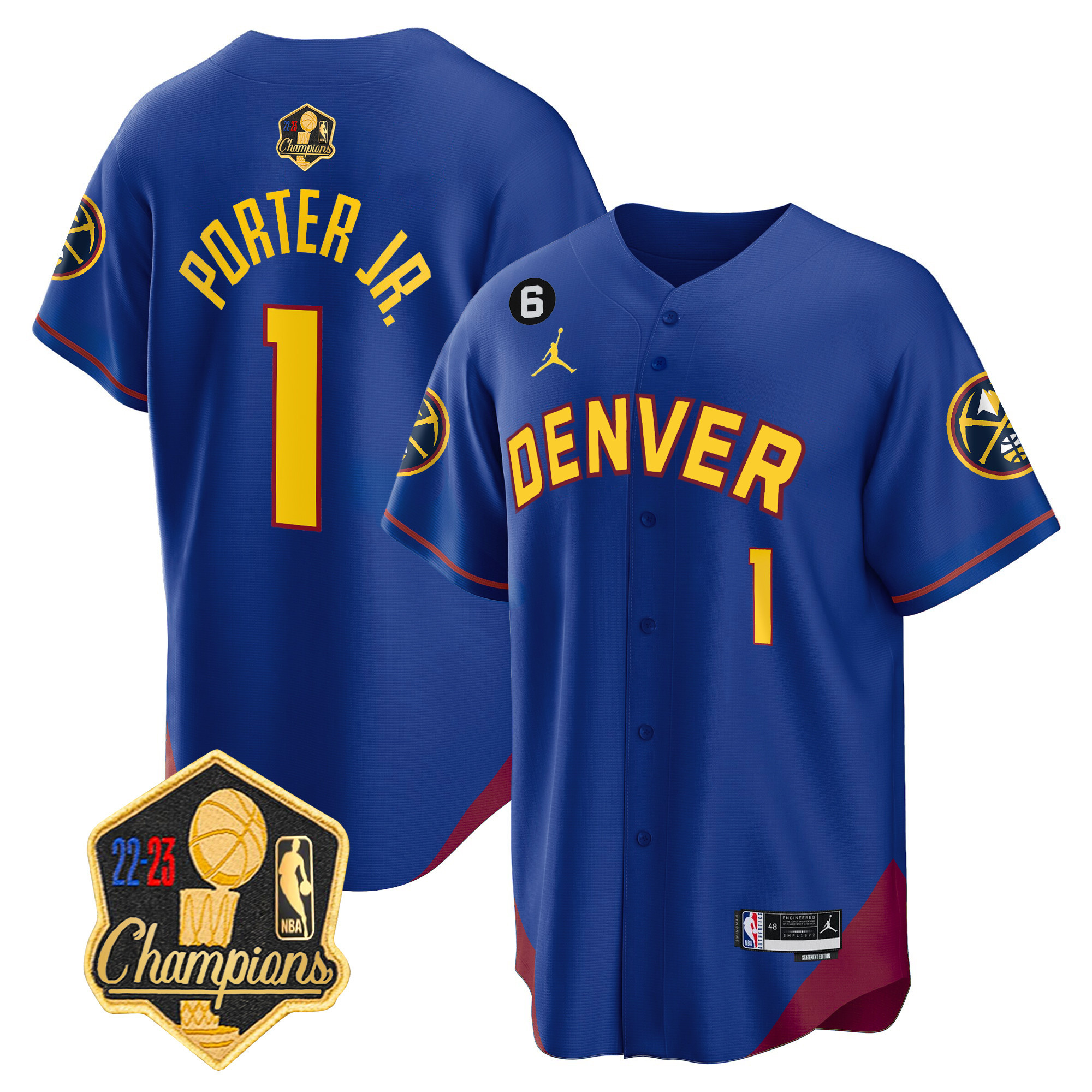 Porter Jr. Men's Denver Nuggets 2023 Champions Limited Patch Cool Base Statement Jersey - All Stitched