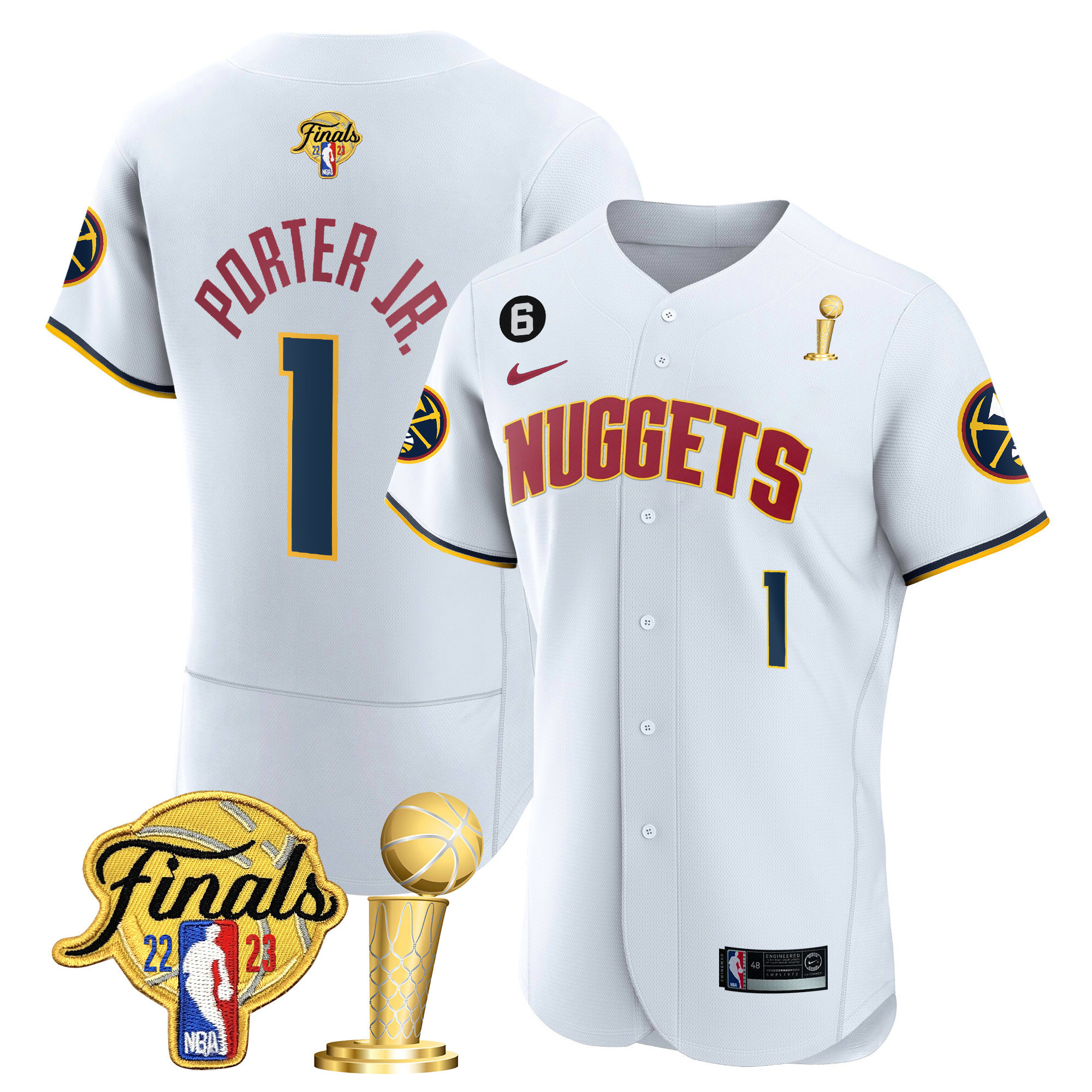 Porter Jr. Men's Denver Nuggets 2023 Finals & Champions Flex Base Association Jersey - All Stitched