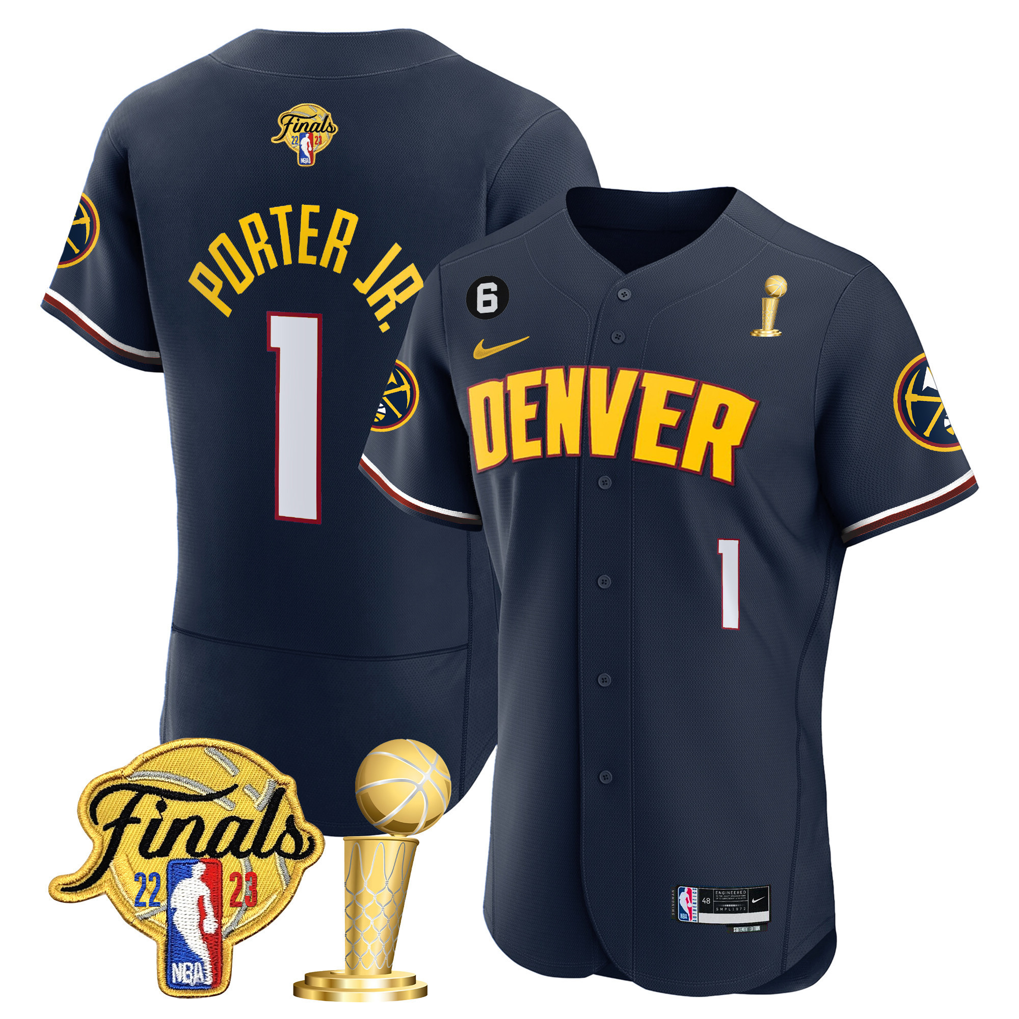 Porter Jr. Men's Denver Nuggets 2023 Finals & Champions Flex Base Icon Jersey - All Stitched