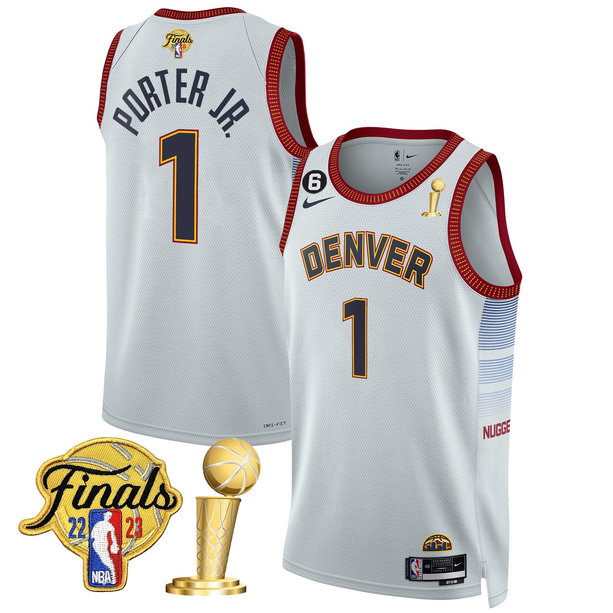 Porter Jr. Men's Denver Nuggets 2023 Finals & Champions Patch City Jersey V2- All Stitched