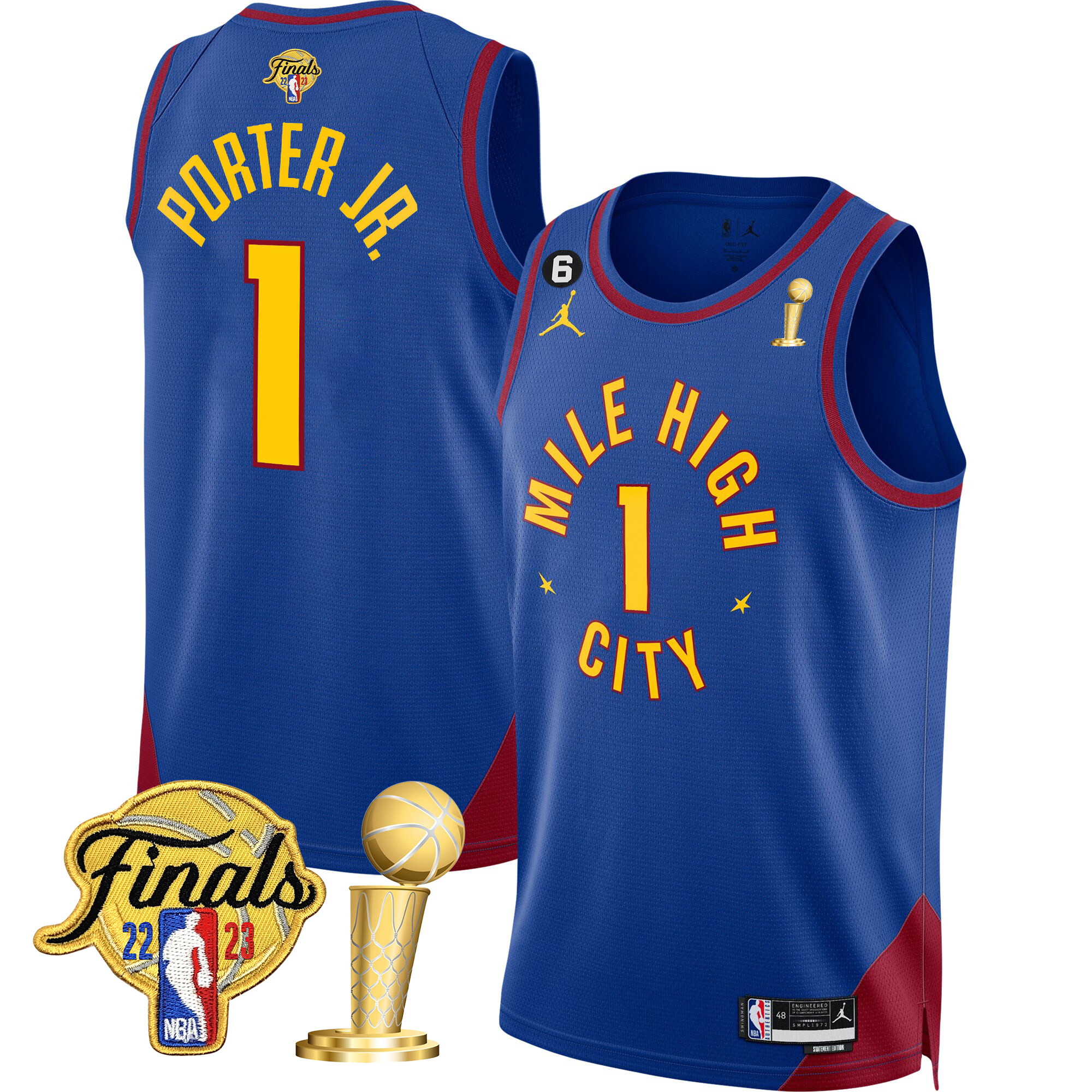 Porter Jr. Men's Denver Nuggets 2023 Finals & Champions Patch Statement Jersey V2- All Stitched
