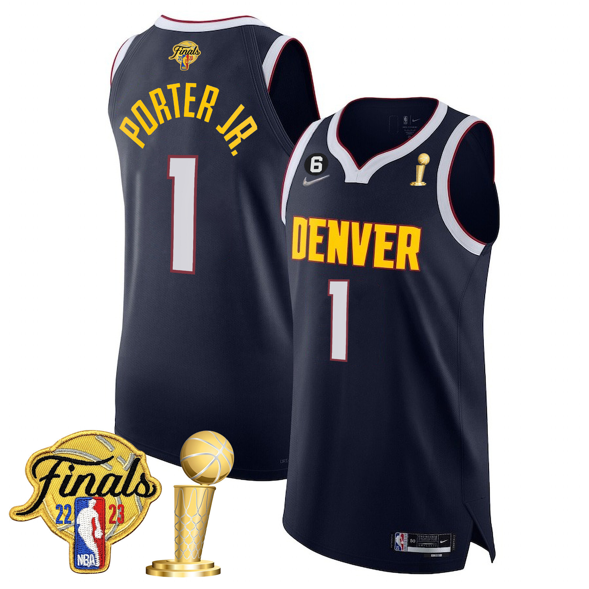 Porter Jr. Men's Denver Nuggets 2023 Finals Patch & Champions Collection Diamond Jersey V2 - All Stitched