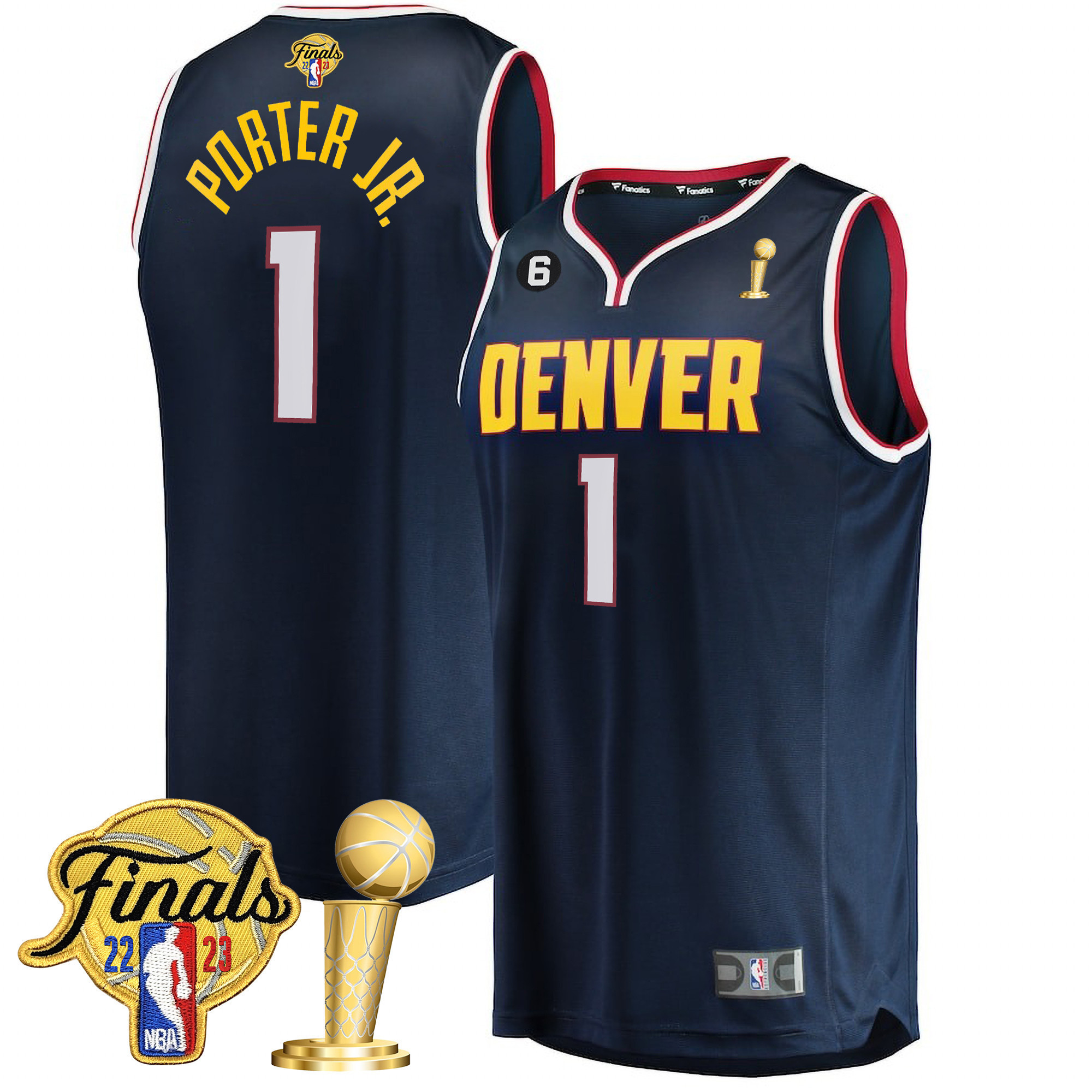 Porter Jr. Men's Denver Nuggets 2023 Finals Patch & Champions Collection Icon Navy Jersey V2 - All Stitched