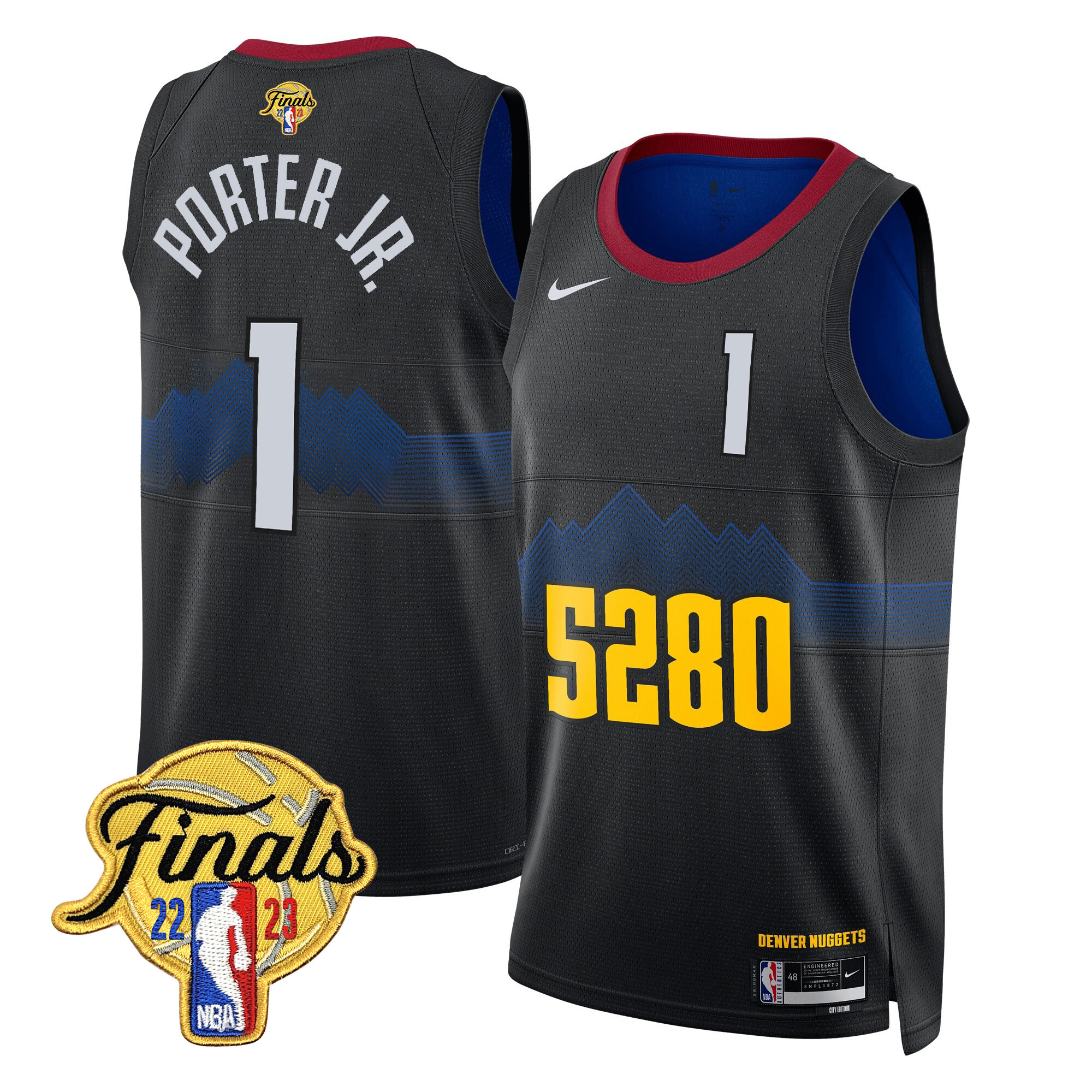 Porter Jr. Men's Denver Nuggets 2023 Finals Patch Collection 5280 City Jersey V2 - All Stitched