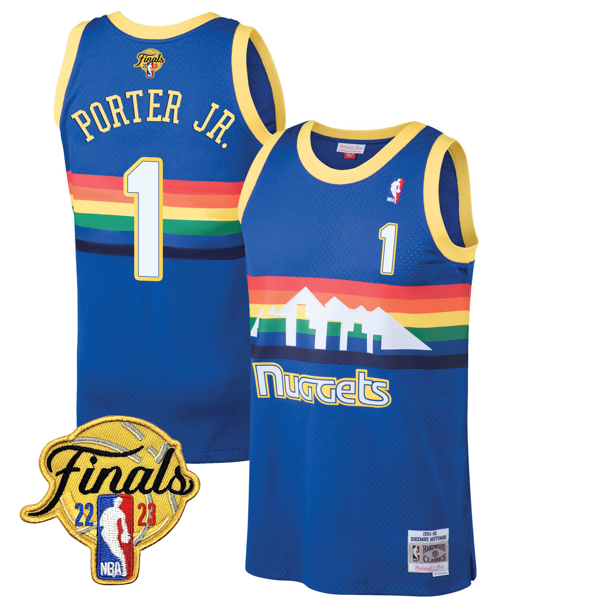 Porter Jr. Men's Denver Nuggets 2023 Finals Patch Collection Blue Classic Jersey V2 - All Stitched