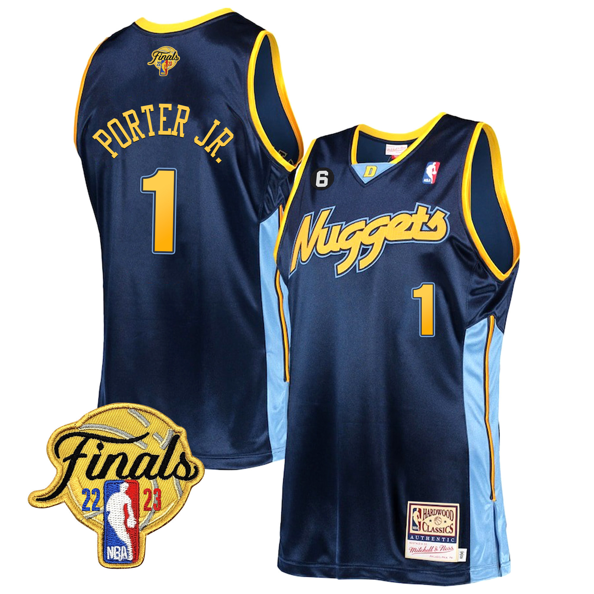 Porter Jr. Men's Denver Nuggets 2023 Finals Patch Collection Hardwood Classics Jersey V2 - All Stitched