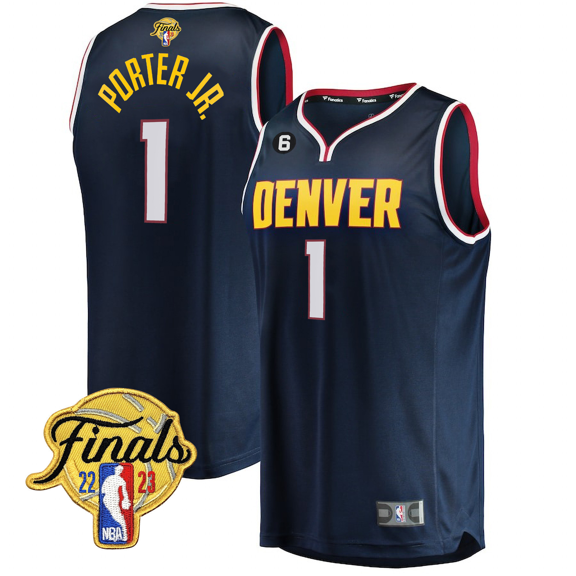 Porter Jr. Men's Denver Nuggets 2023 Finals Patch Collection Icon Navy Jersey V2 - All Stitched