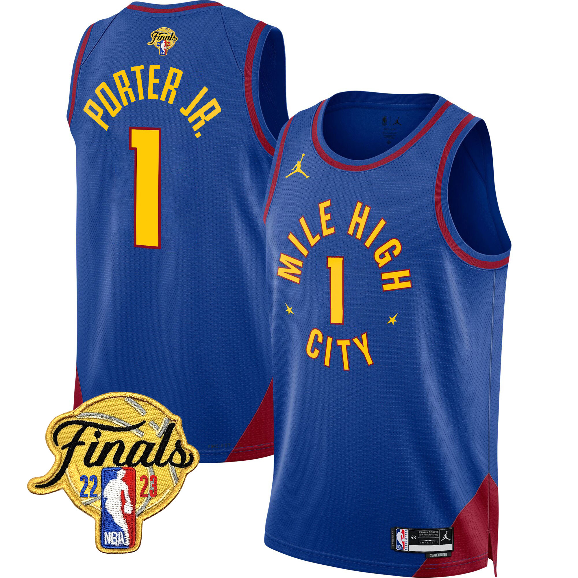 Porter Jr. Men's Denver Nuggets 2023 Finals Patch Collection Statement Jersey V2 - All Stitched