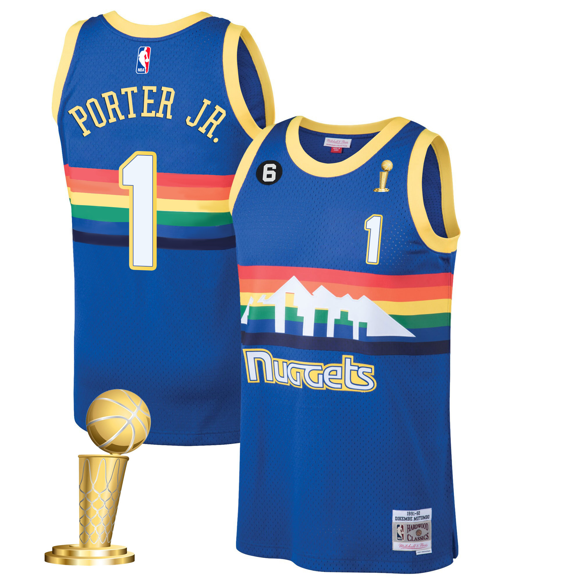 Porter Jr. Youth's Denver Nuggets 2023 Champions Blue Classic Jersey Collection - All Stitched