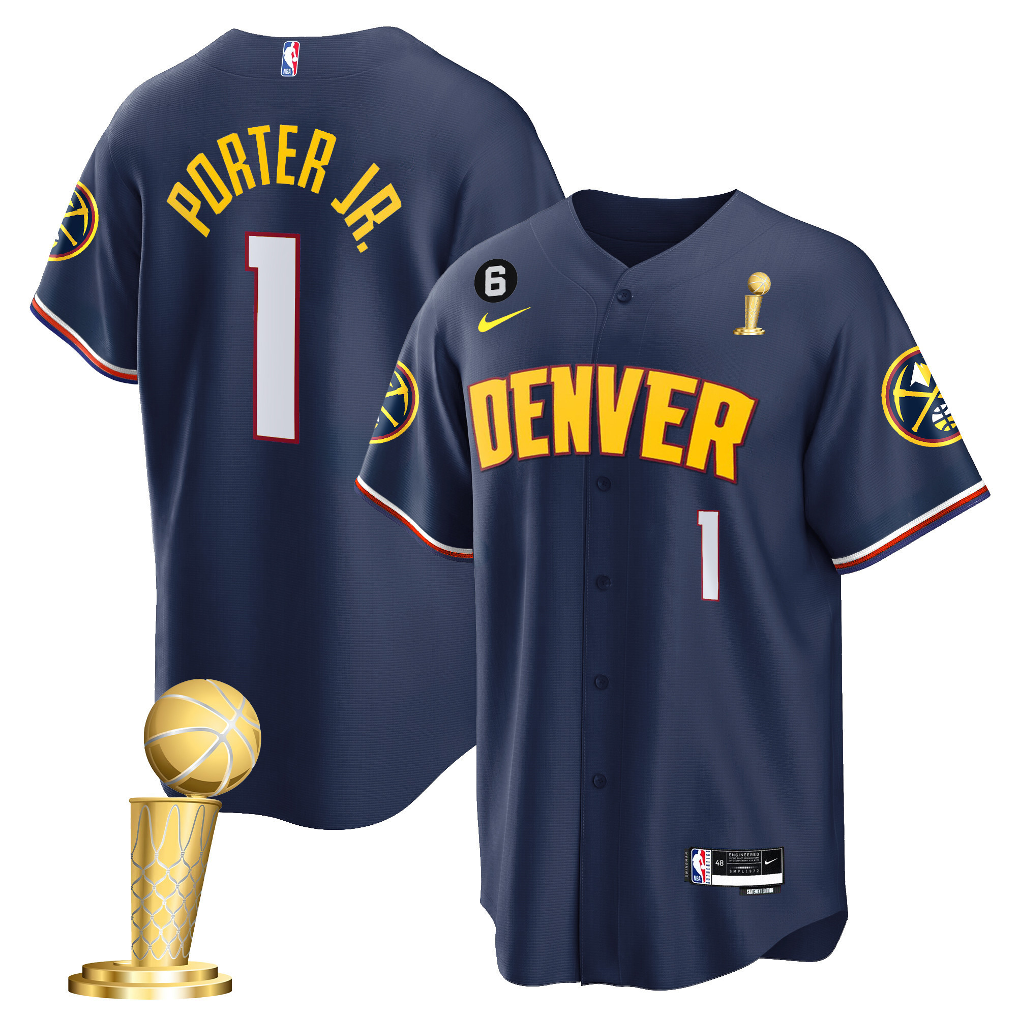 Porter Jr. Youth's Denver Nuggets 2023 Champions Cool Base Icon Jersey - All Stitched