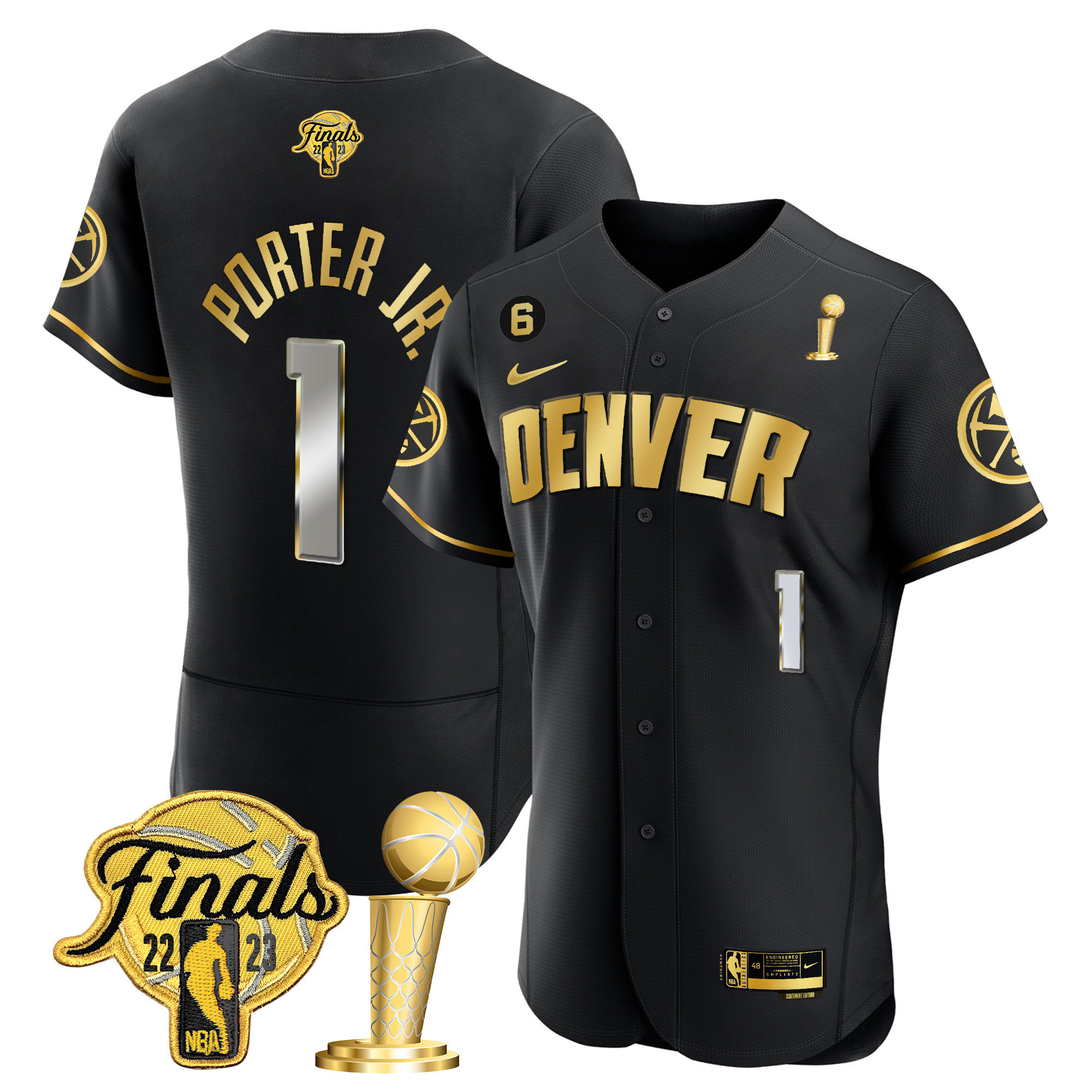 Porter Jr. Youth's Denver Nuggets 2023 Finals & Champions Flex Base Black Limited Jersey - All Stitched