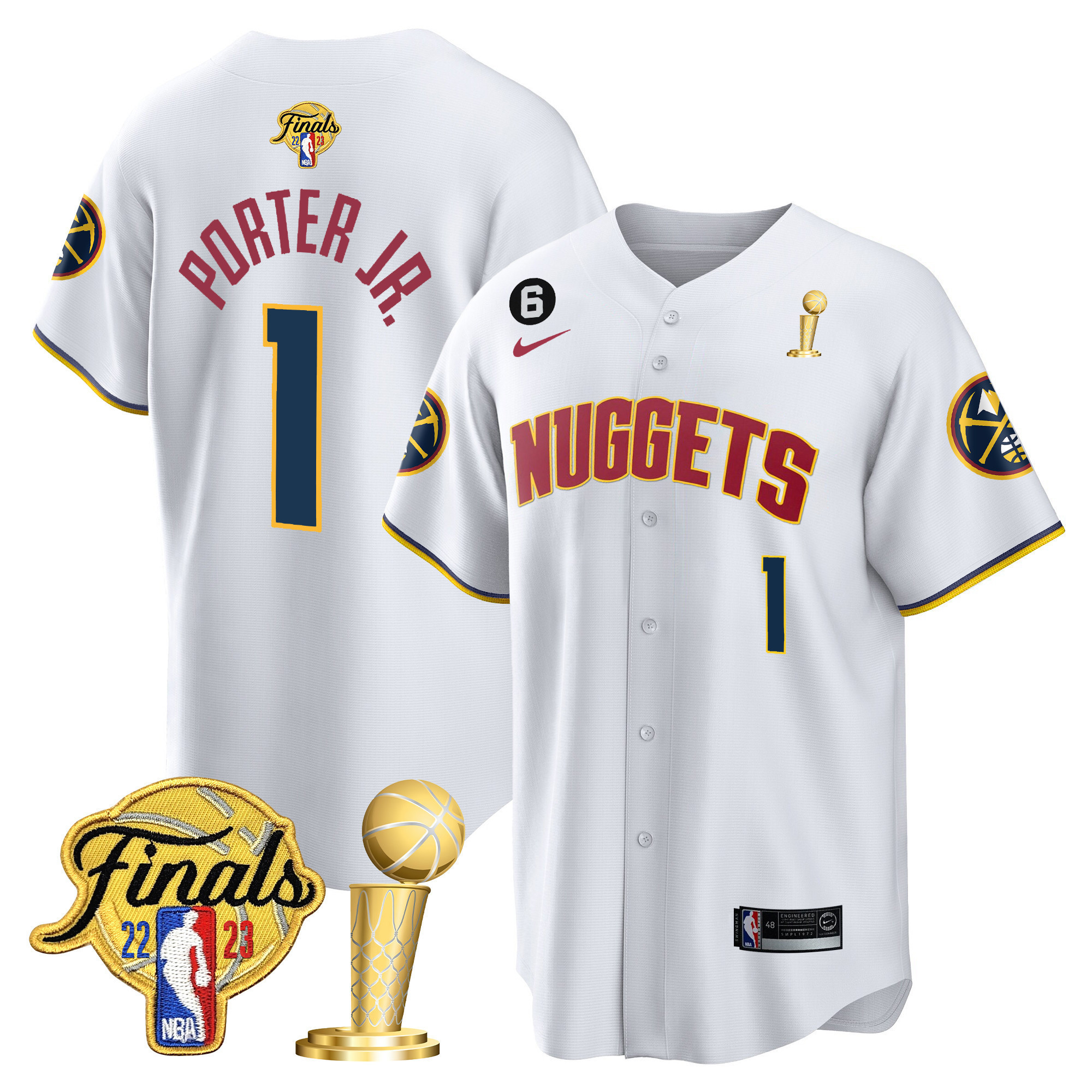 Porter Jr. Youth's Denver Nuggets 2023 Finals & Champions Patch Cool Base Association Jersey - All Stitched