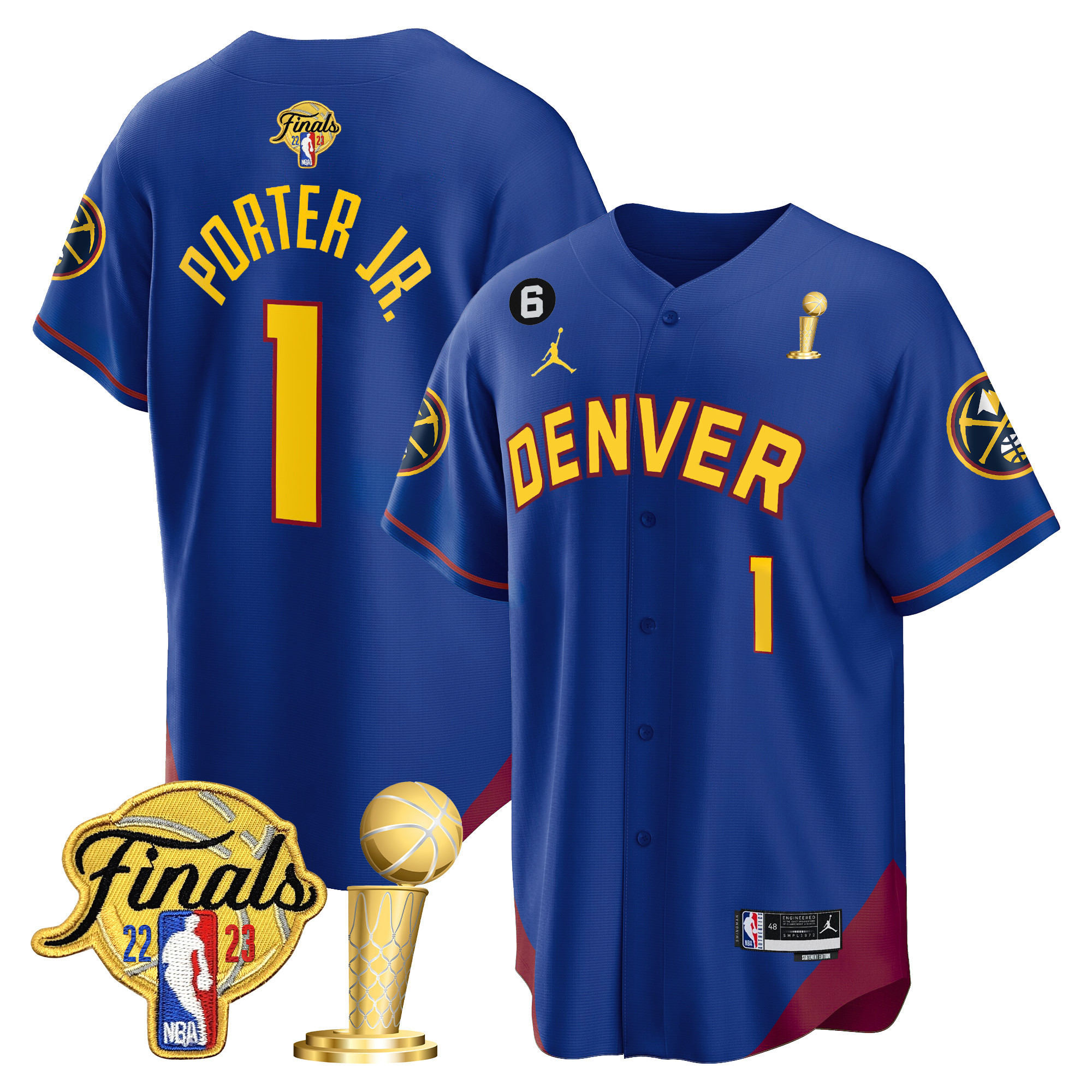Porter Jr. Youth's Denver Nuggets 2023 Finals & Champions Patch Cool Base Statement Jersey - All Stitched