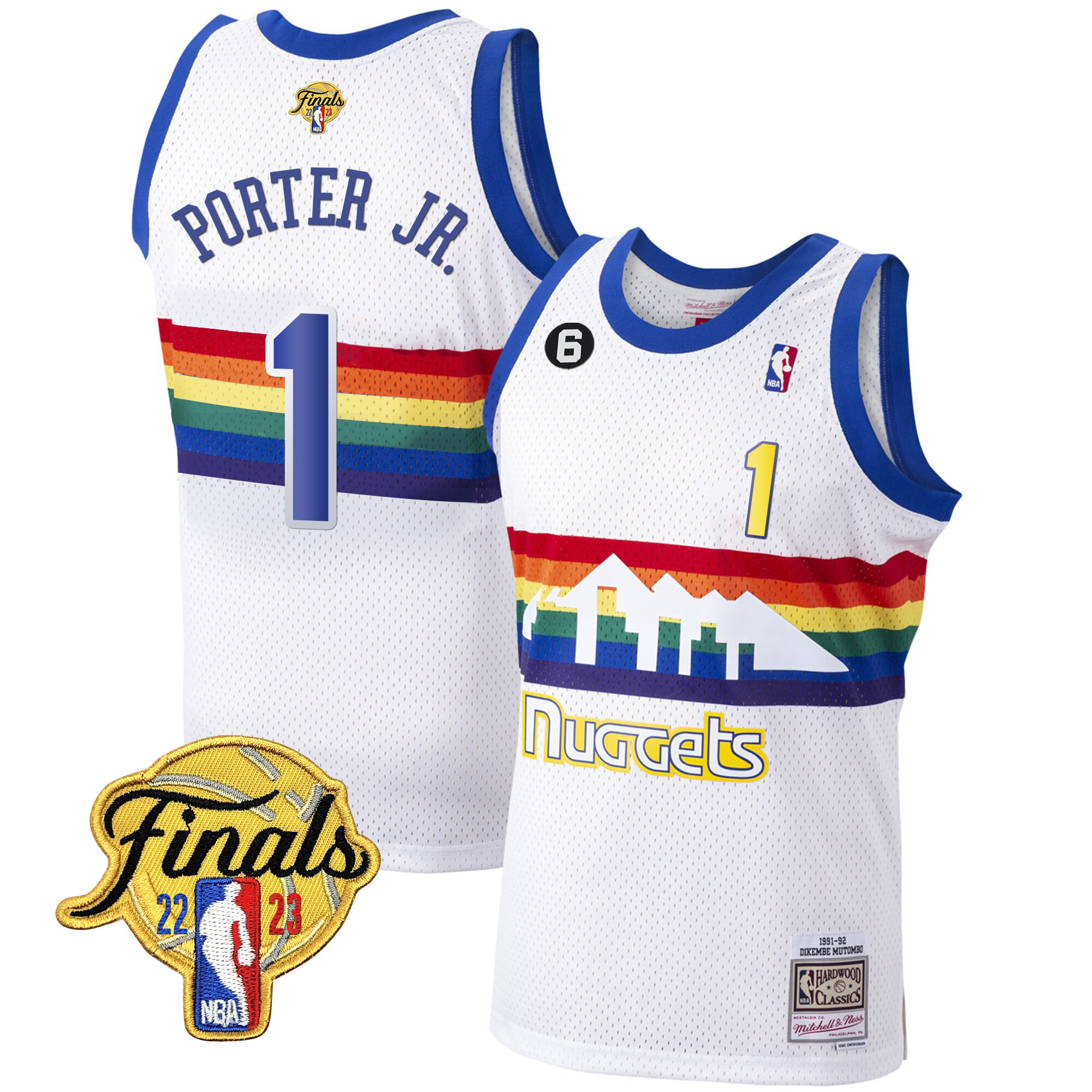Porter Jr. Youth's Denver Nuggets 2023 Finals Patch Collection White Classic Jersey - All Stitched