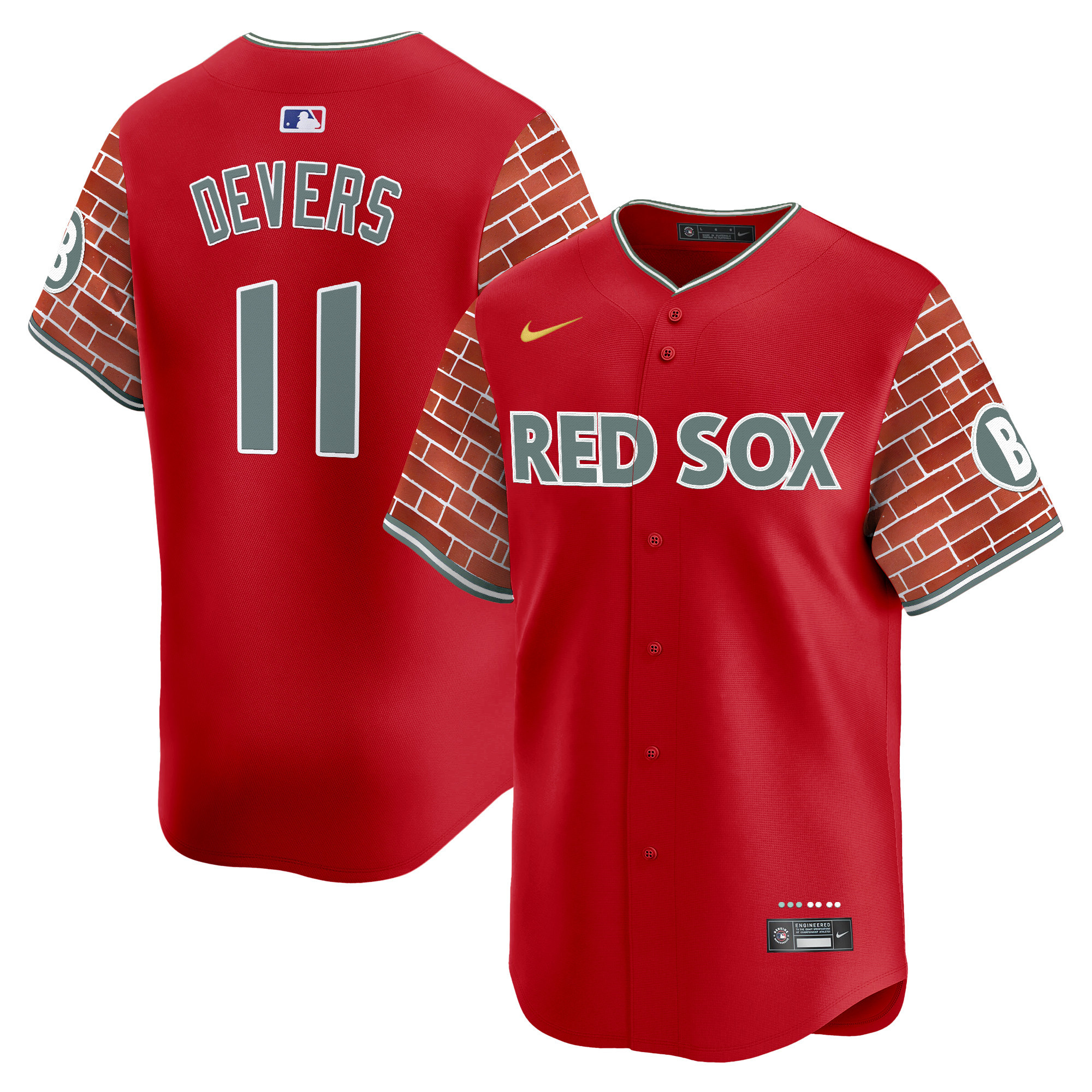 Rafael Devers Men's Boston Red Sox 2025 Fenway Red Brick Style Vapor Premier Limited Red Jersey - Stitched